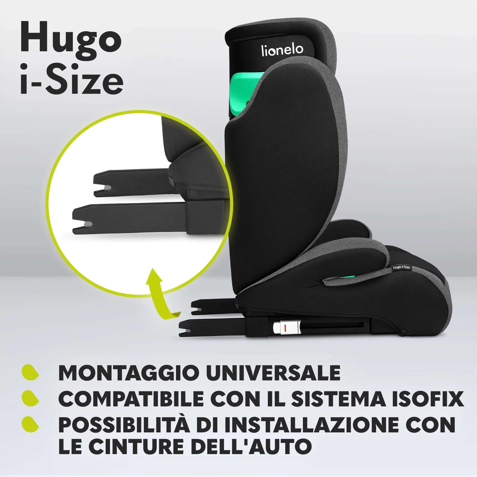 Lionelo Hugo i-Size Seggiolino Auto ISOFIX Gruppo 2-3 100-150cm - immagine 4