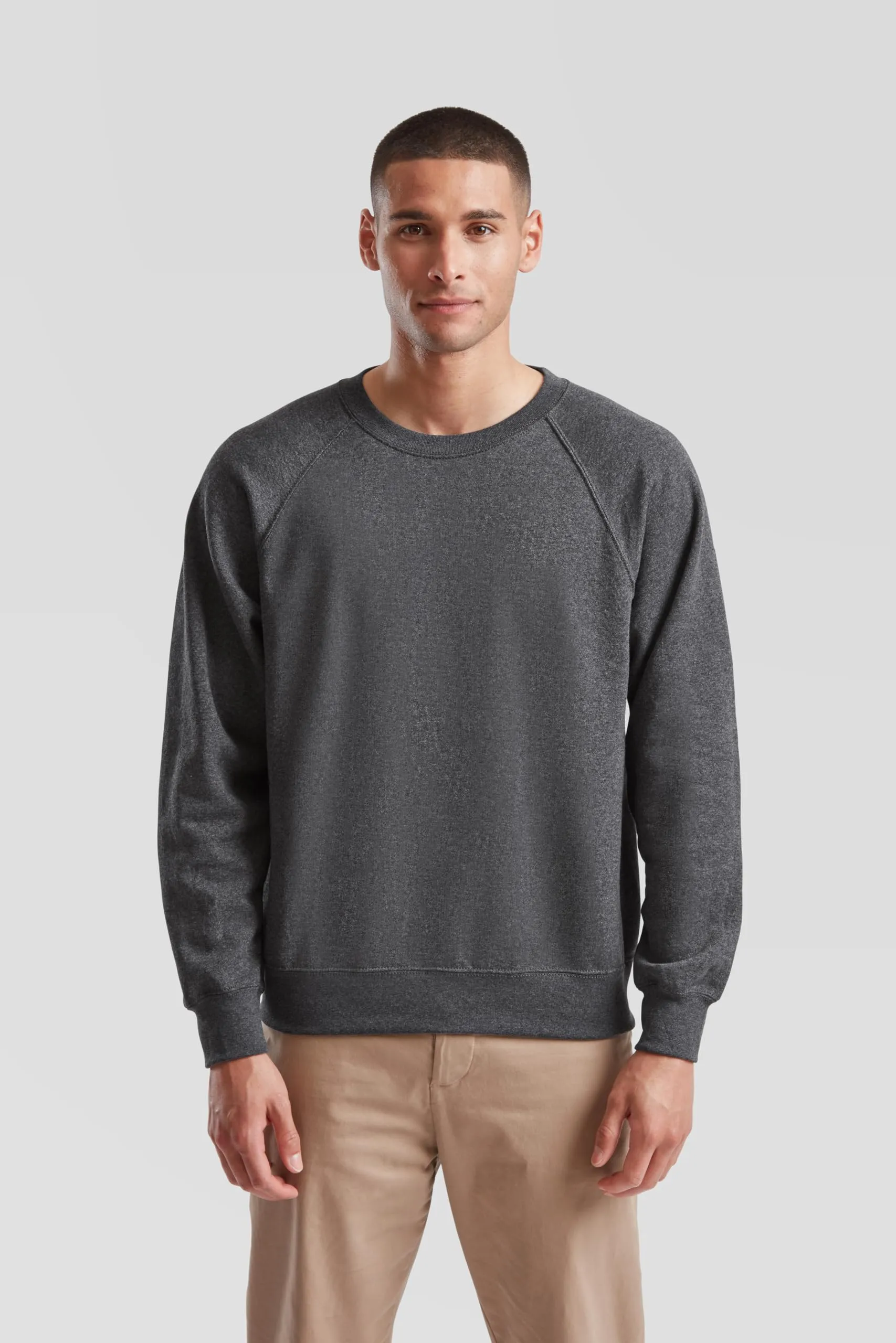 Fruit of the Loom Classic Raglan Sweat 62-216-0 Felpa con cappuccio, Grigio Scuro, M - immagine 3