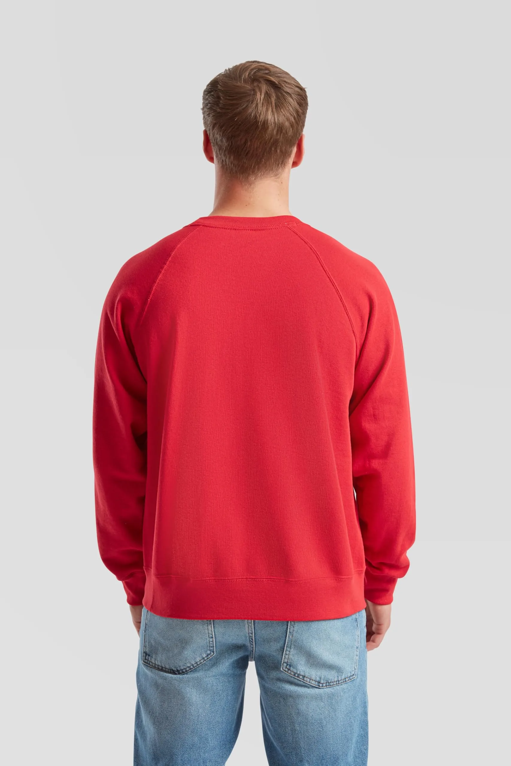 Fruit of the Loom Classic Raglan Sweat 62-216-0 Felpa con Cappuccio, Rosso, S - immagine 5