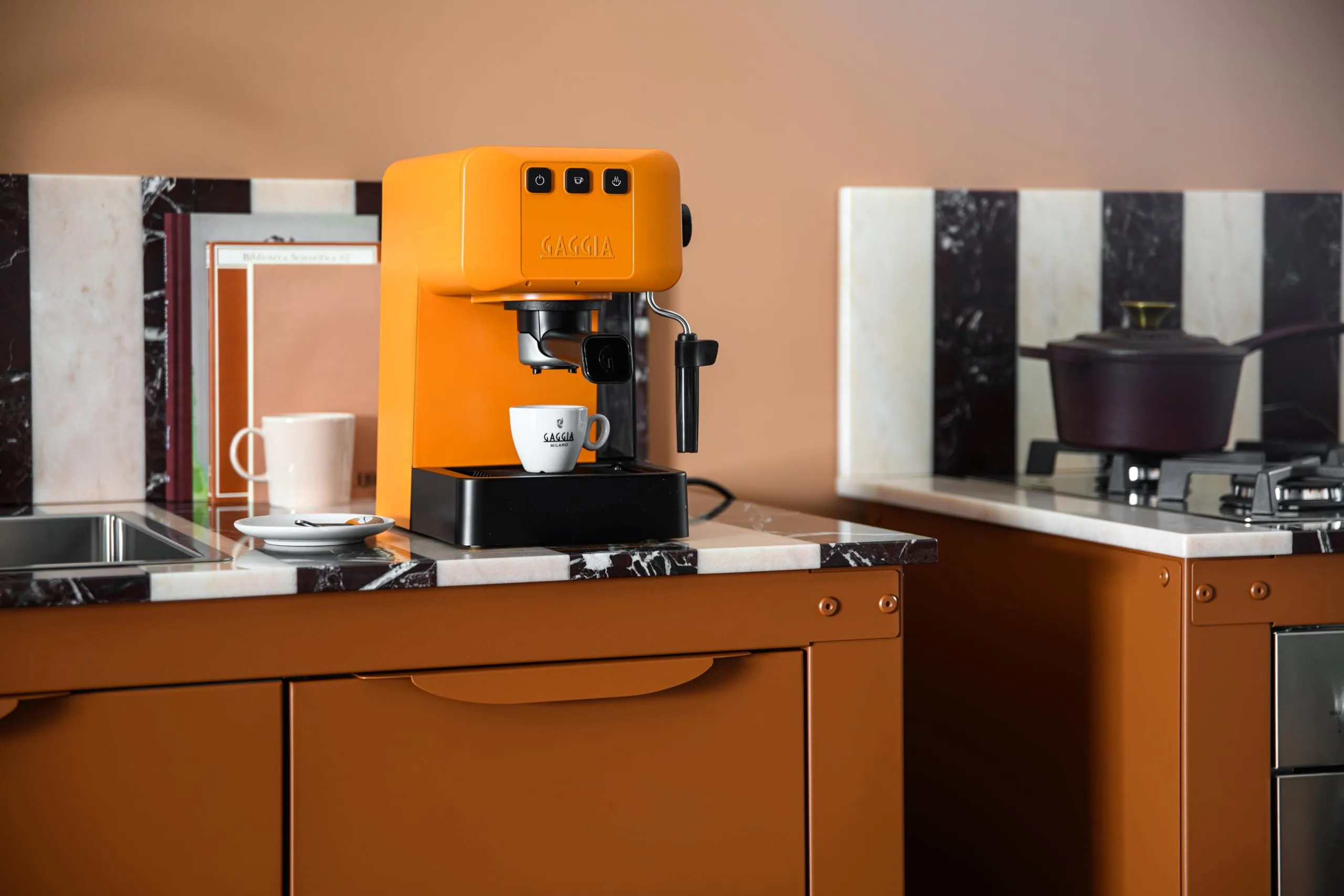 Gaggia EG2109 Macchina da Caffè Espresso Manuale, Macinato o Cialde, 15 bar, Arancione - immagine 5