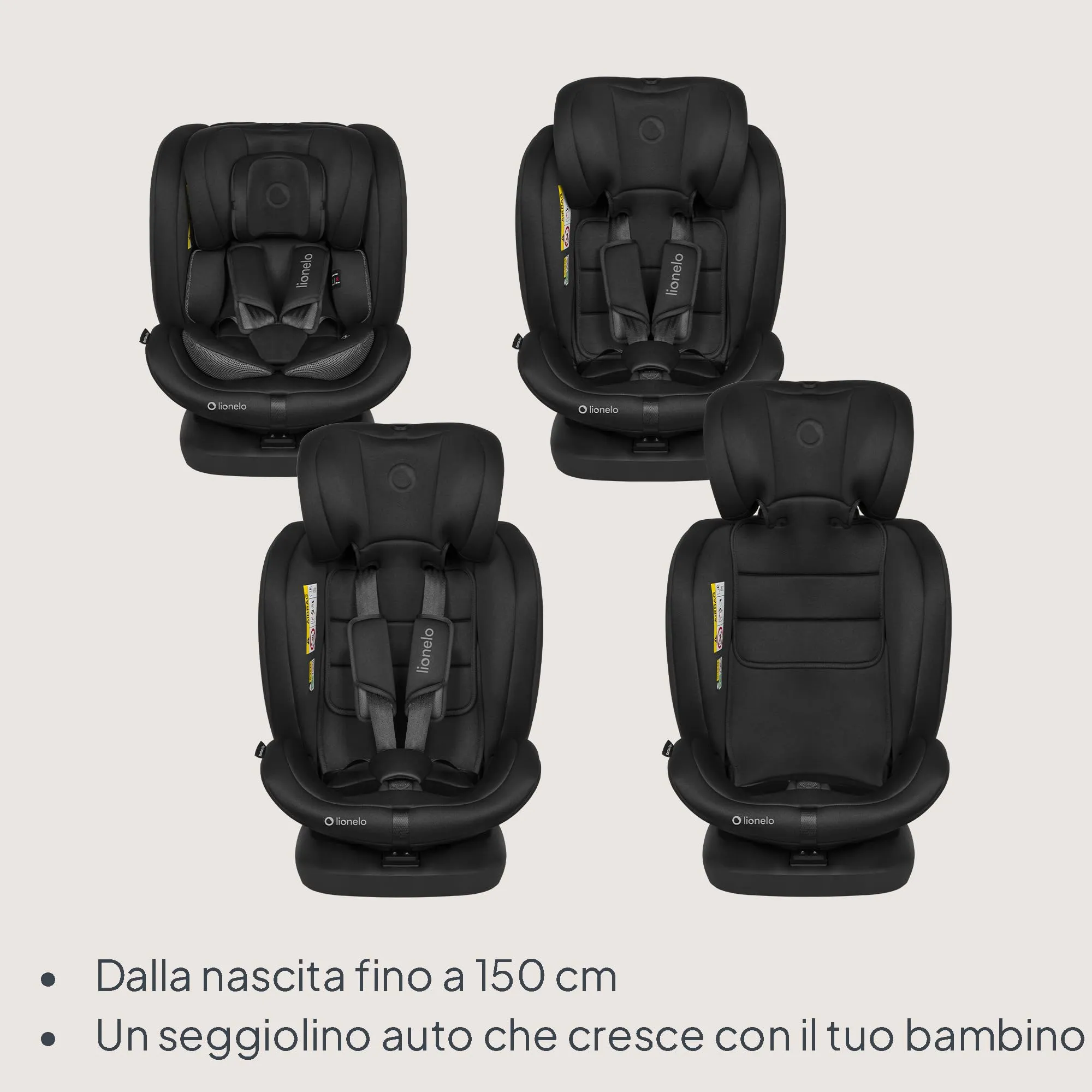 Lionelo Bastiaan i-Size Seggiolino Auto Evolutivo 4 in 1 40-150 cm ISOFIX - immagine 2