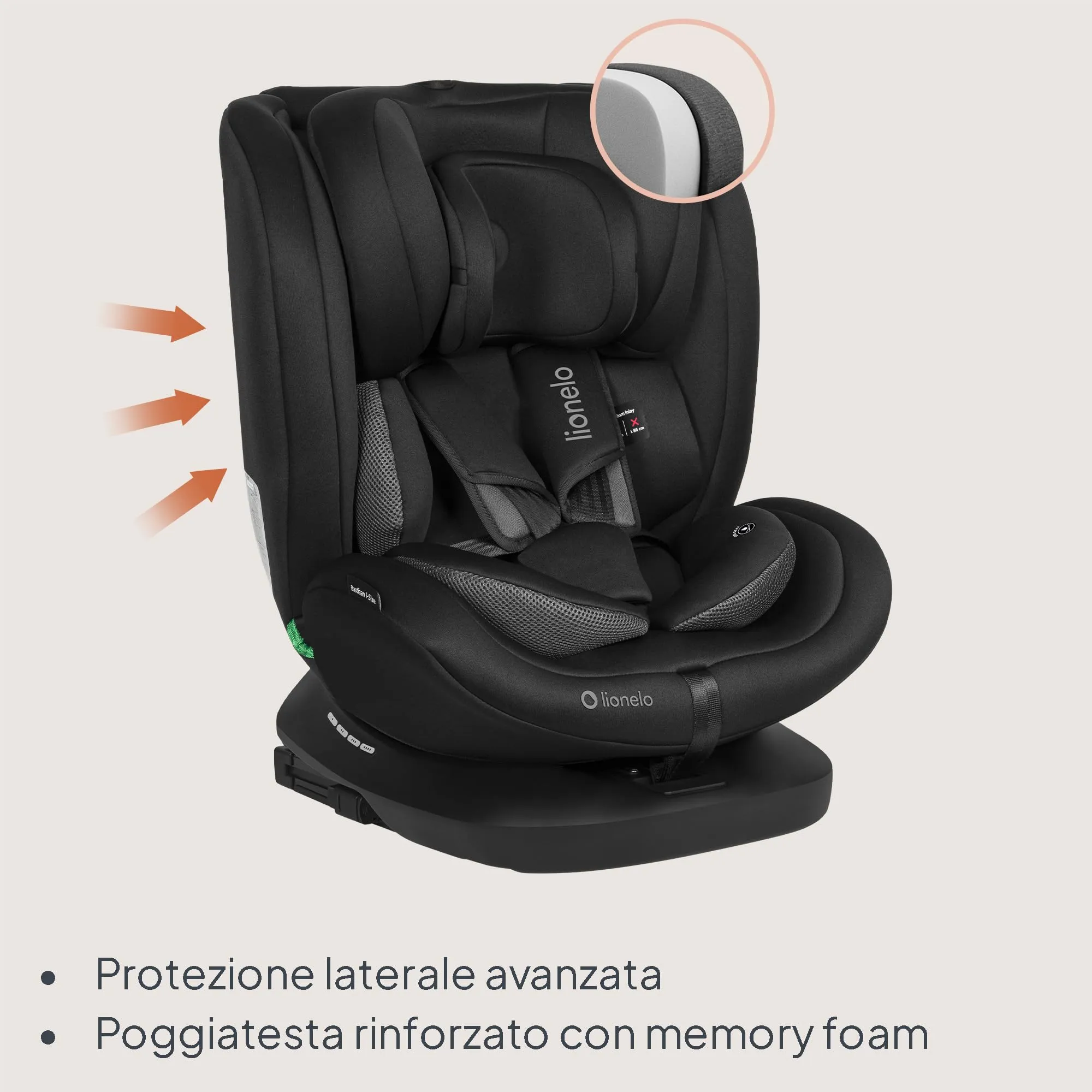 Lionelo Bastiaan i-Size Seggiolino Auto Evolutivo 4 in 1 40-150 cm ISOFIX - immagine 6