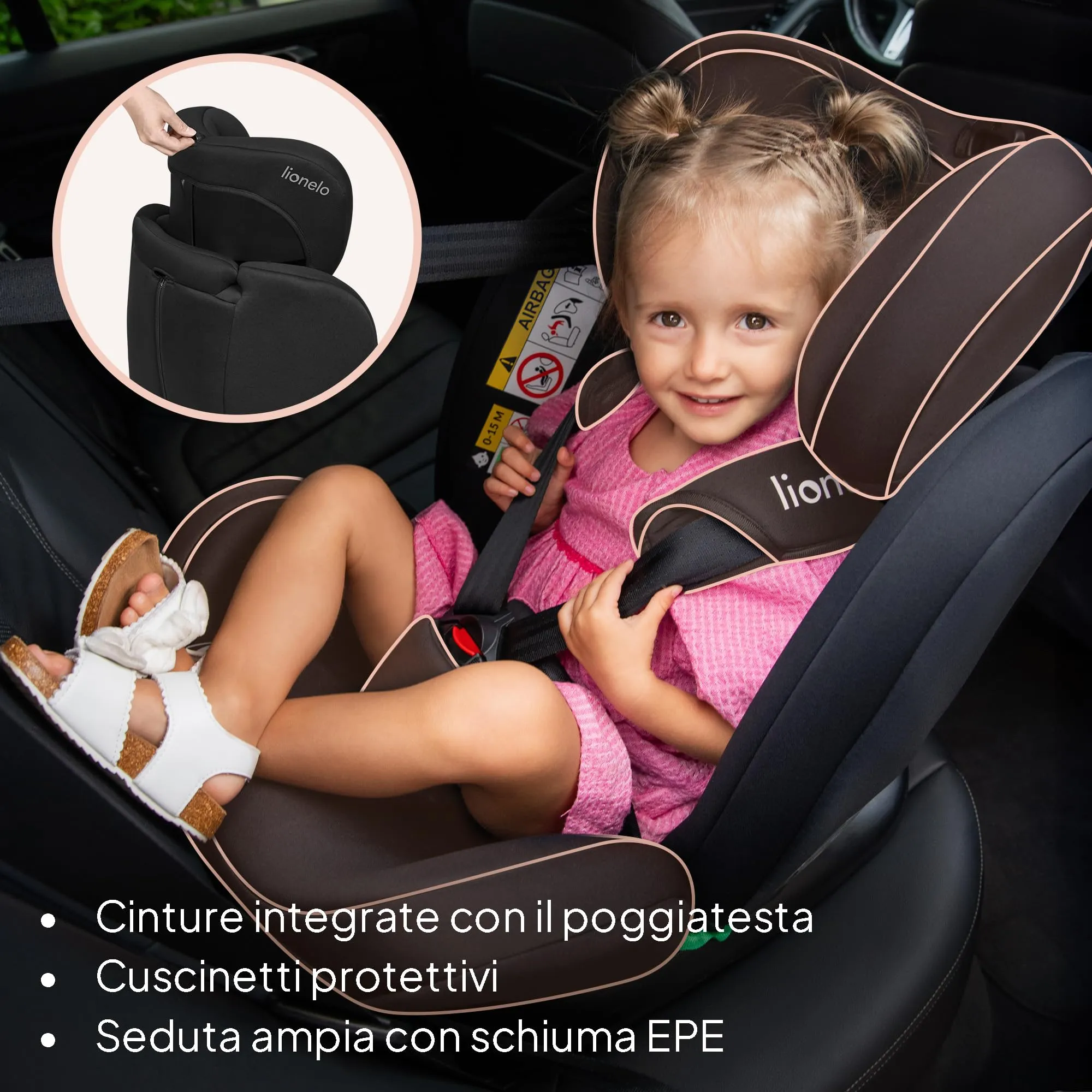 Lionelo Bastiaan i-Size Seggiolino Auto Evolutivo 4 in 1 40-150 cm ISOFIX - immagine 7