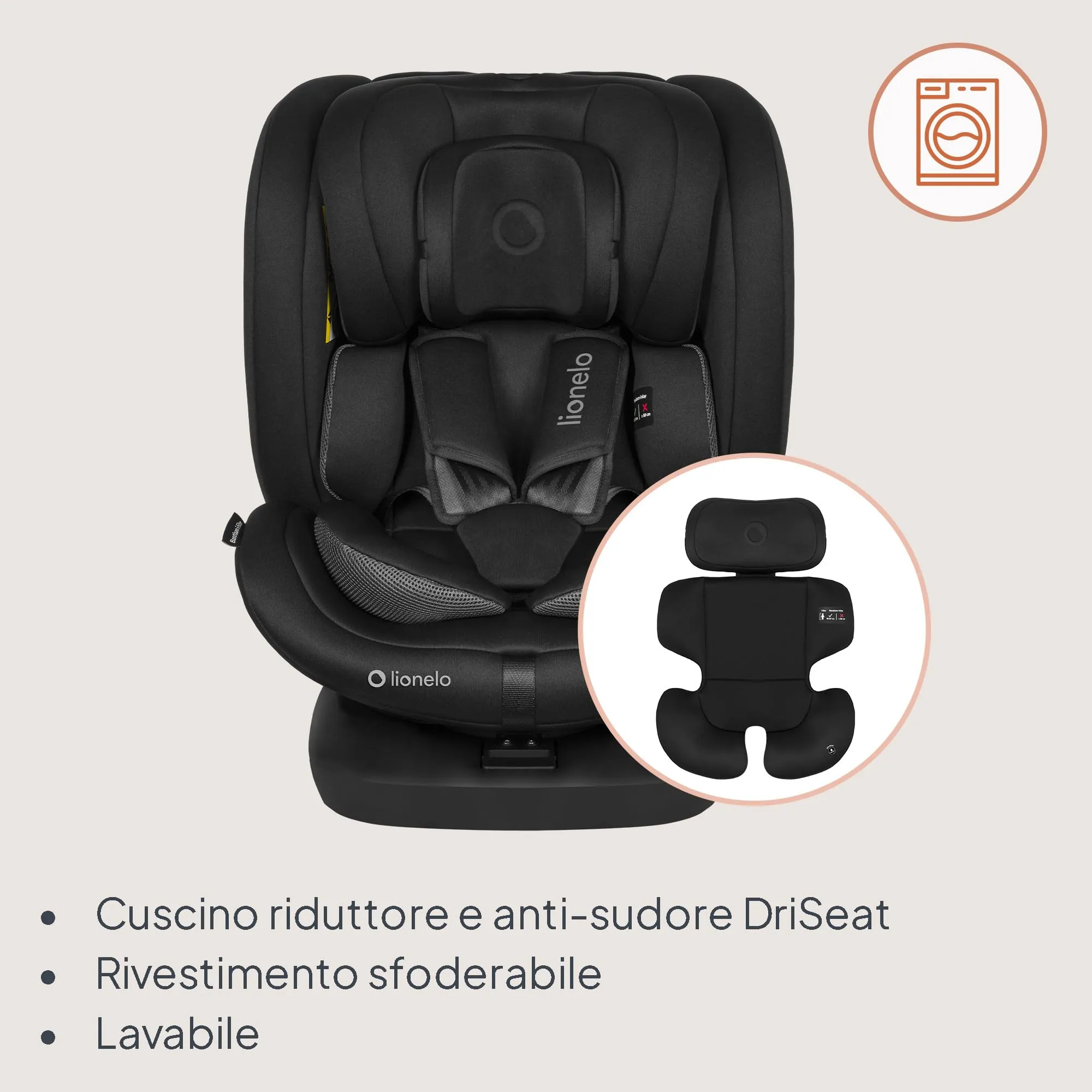Lionelo Bastiaan i-Size Seggiolino Auto Evolutivo 4 in 1 40-150 cm ISOFIX - immagine 9