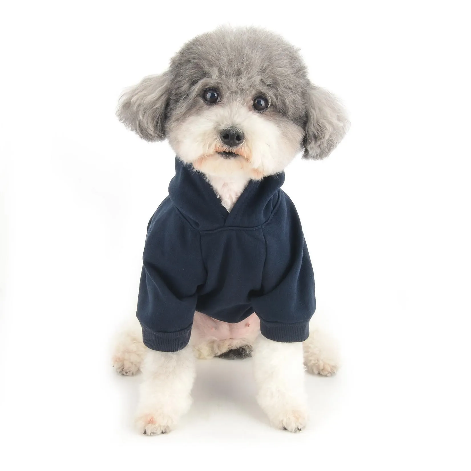 Zunea Felpa con Cappuccio per Cani con Foro per Pettorina I Love My Mom, Blunavy M - immagine 7