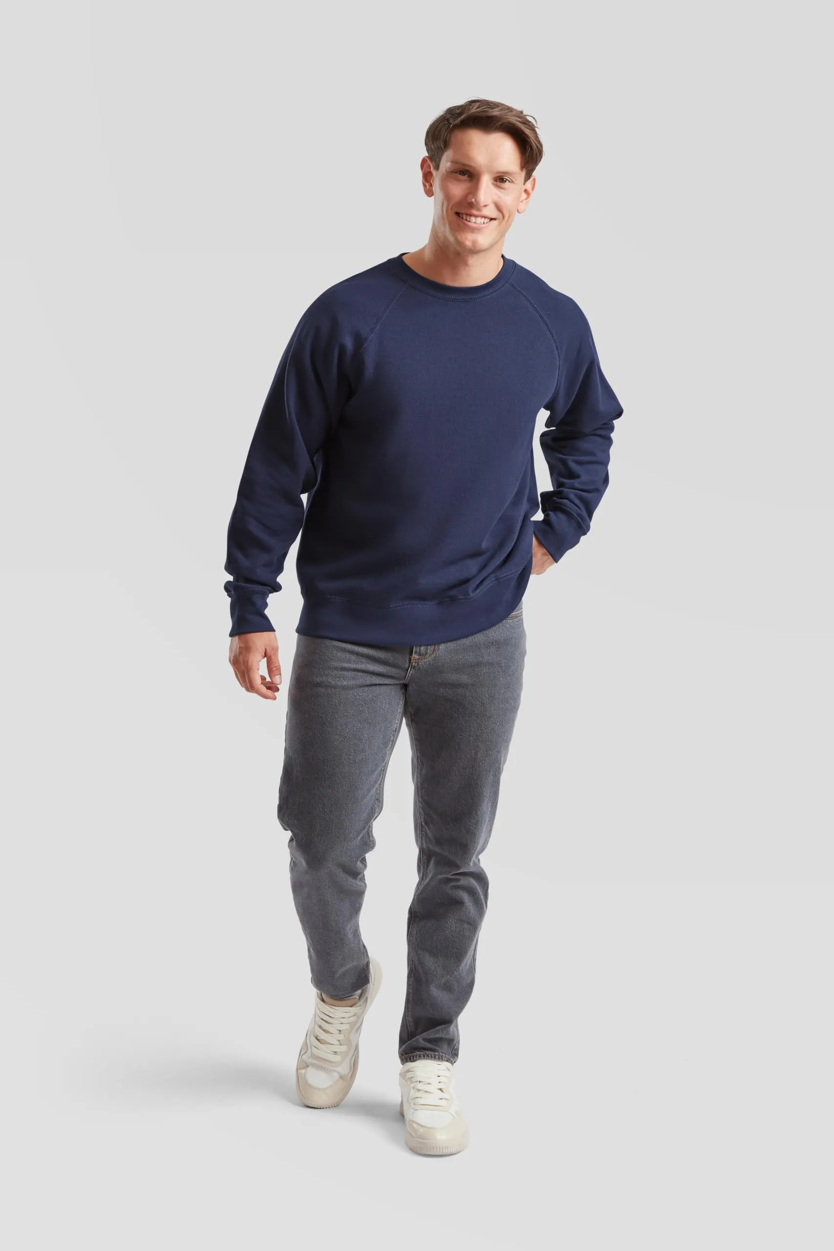 Fruit of the Loom Felpa classica con maniche raglan da uomo, Blu Navy, 3XL - immagine 2