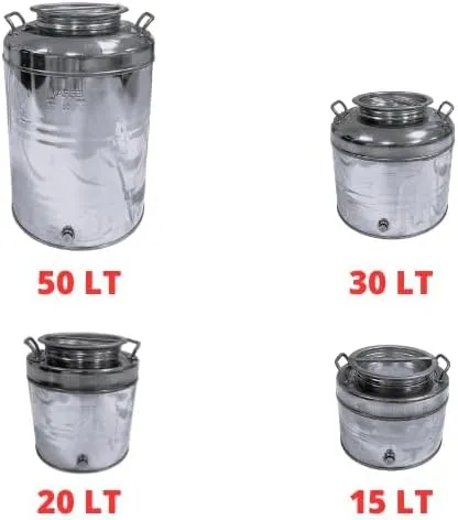 Pinto Ferramenta Contenitore in Acciaio Inox per Olio e Vino con Coperchio Ermetico, Rubinetto, Imbuto e Guarnizione, Made in Italy (30 Litri) - immagine 3