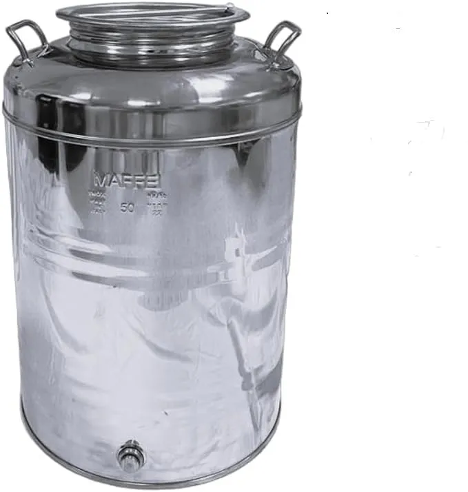 Pinto Ferramenta Contenitore in Acciaio Inox per Olio e Vino con Coperchio Ermetico, Rubinetto, Imbuto e Guarnizione, Made in Italy (30 Litri) - immagine 4