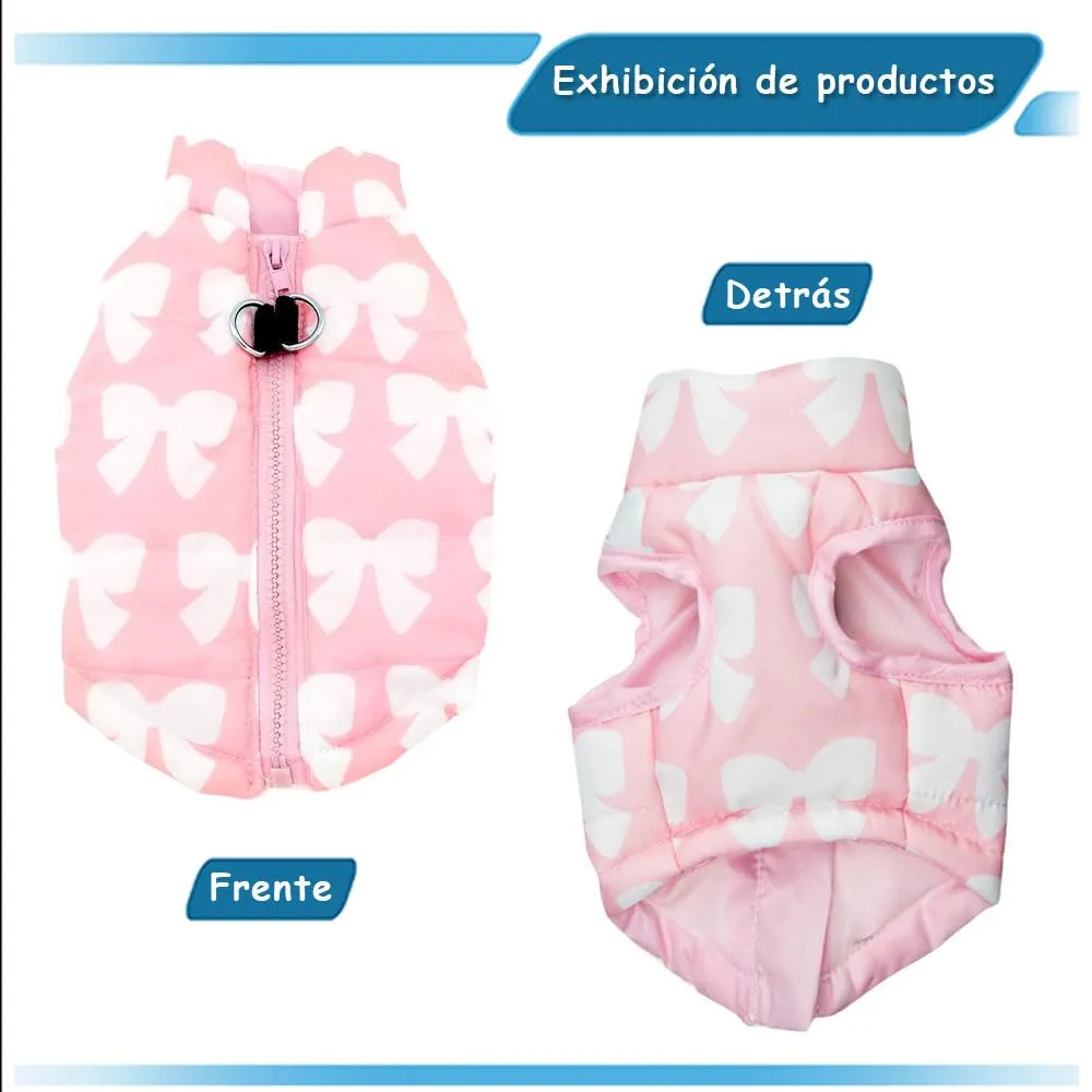 Voarge Cappotto invernale per cani di piccola taglia con cerniera, XL, Rosa - immagine 4