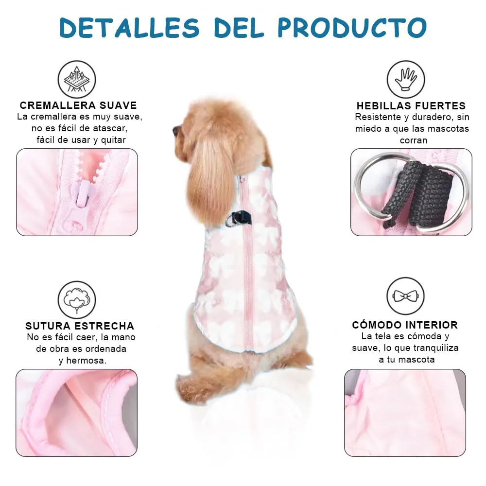 Voarge Cappotto invernale per cani di piccola taglia con cerniera, XL, Rosa - immagine 5