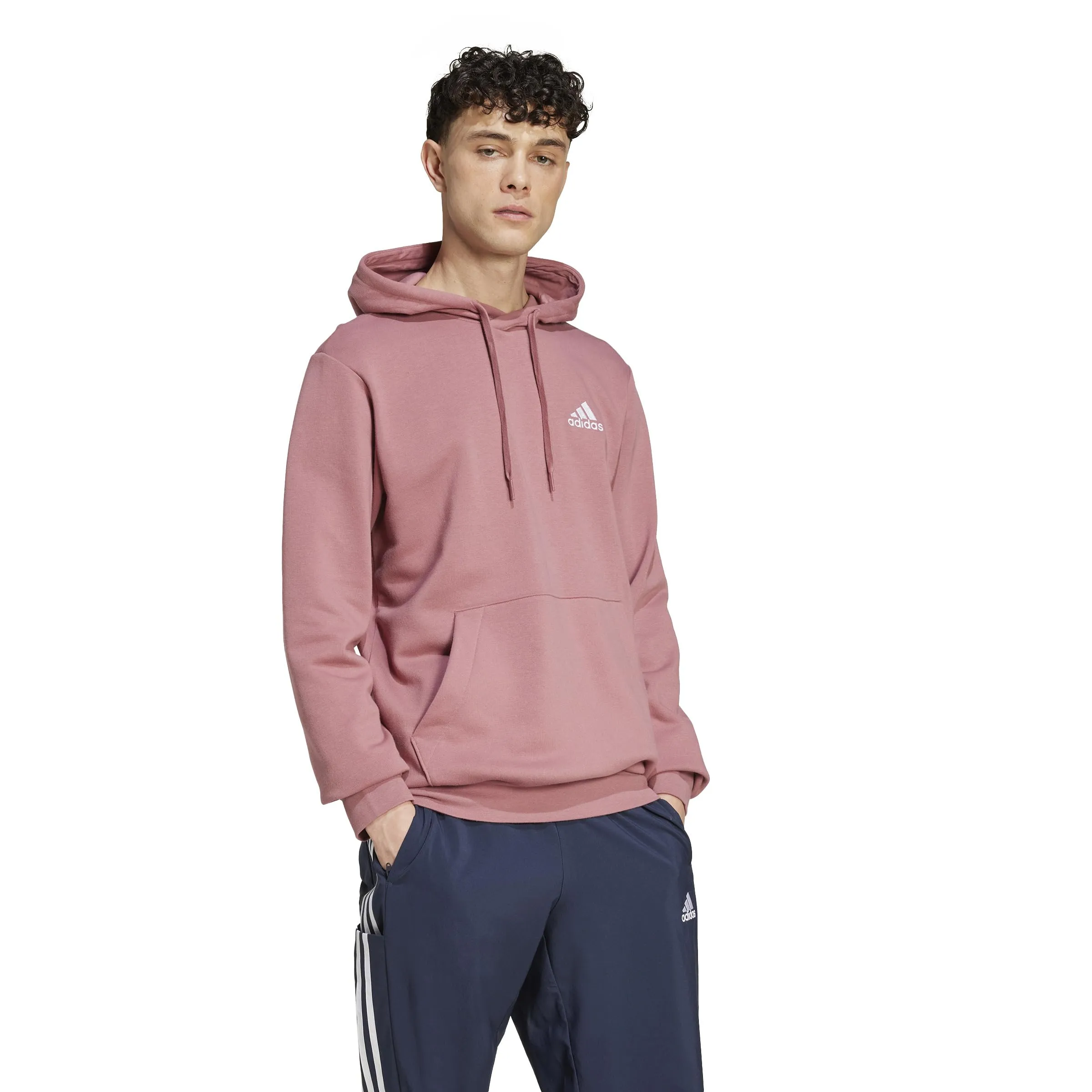 adidas Essentials Fleece Hoodie Preloved Crimson F24 L Uomo - immagine 5