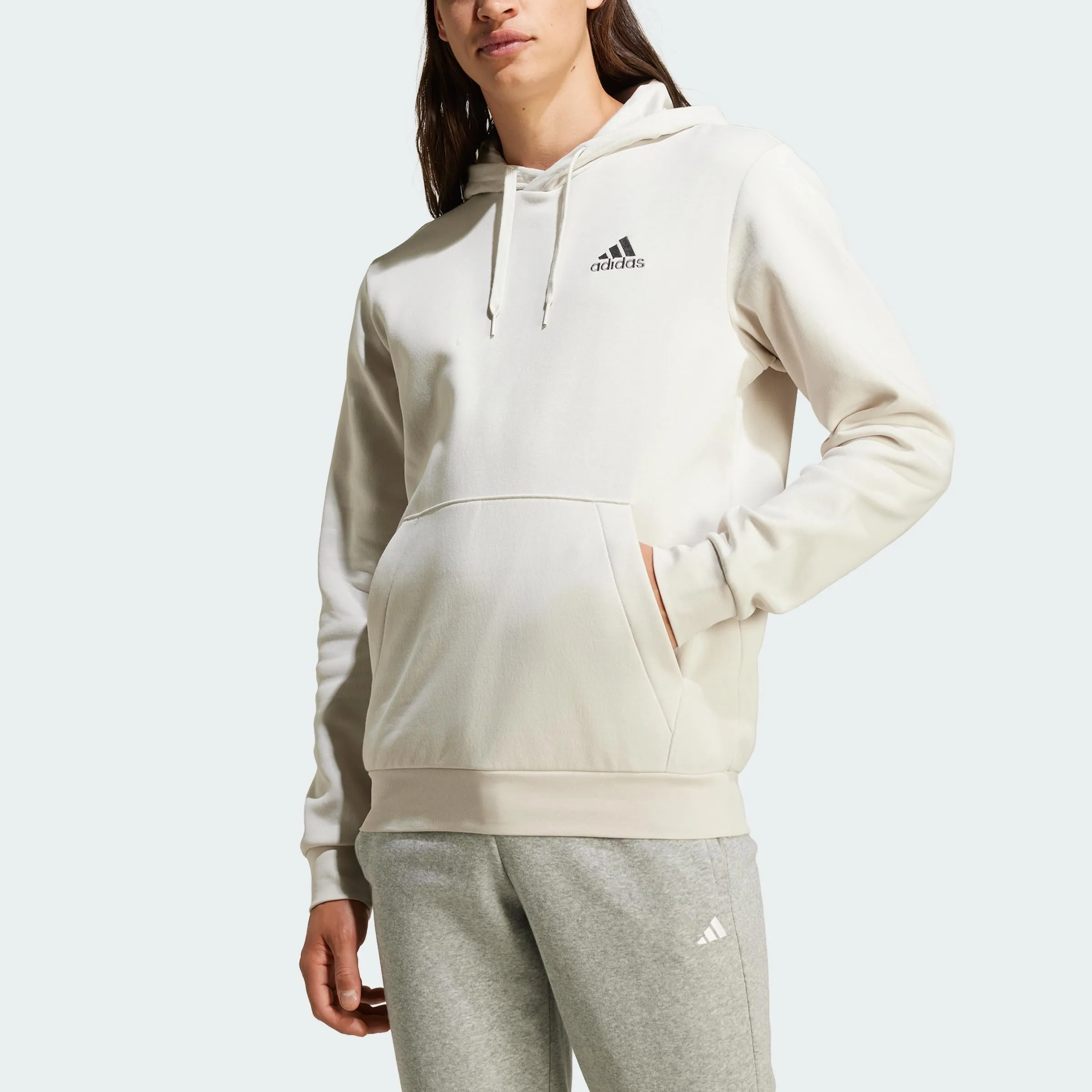 adidas Essentials Fleece Hoodie, Aluminium, S Uomo - immagine 6