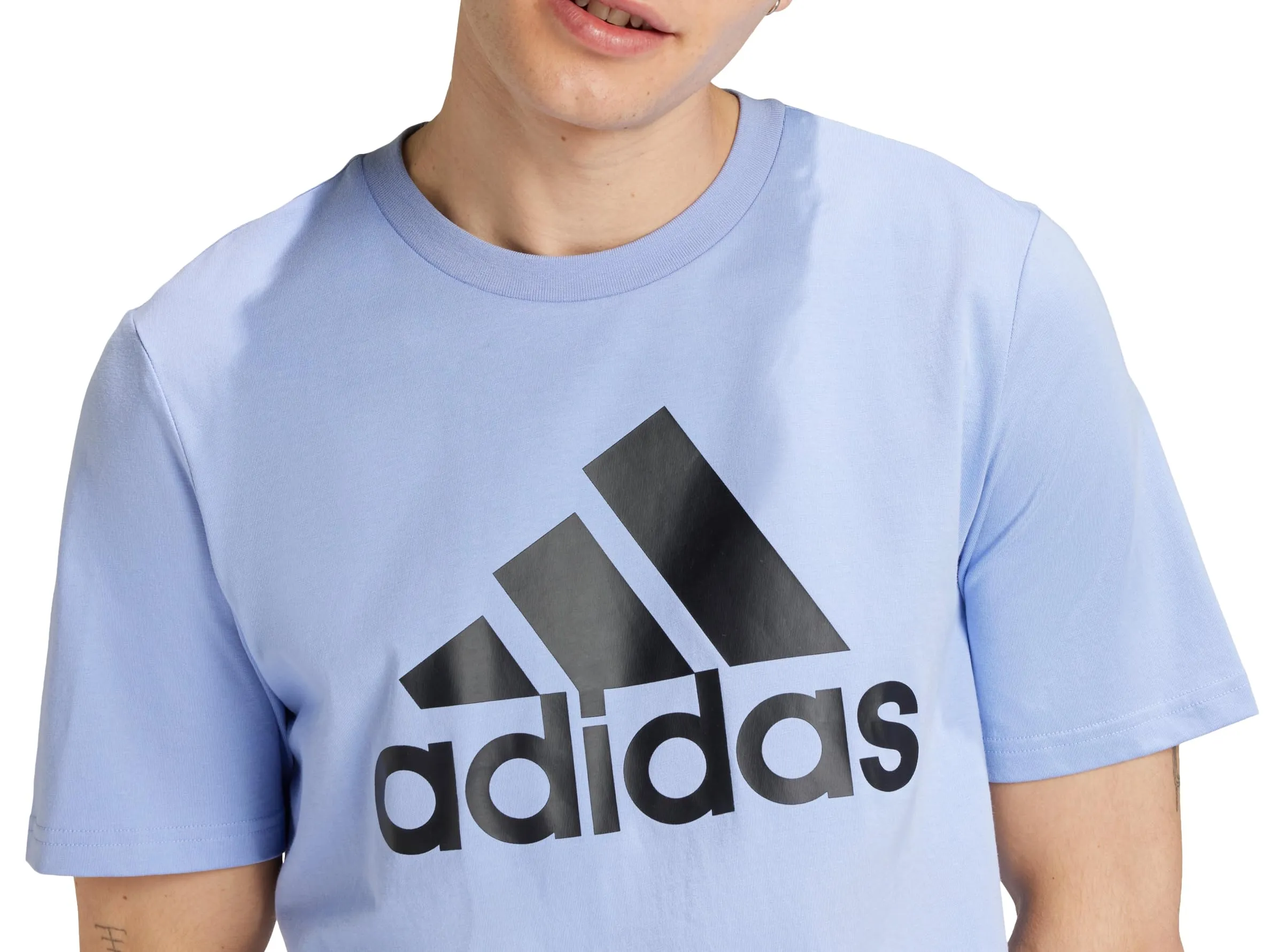 adidas Uomo Essentials Single Jersey Big Logo Tee, Blue Spark/Black, M - immagine 3