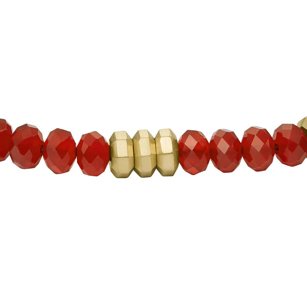 Fossil Bracciale da Uomo, Acciaio Inossidabile, L: 220 mm, L: 6 mm, Rossa - immagine 4