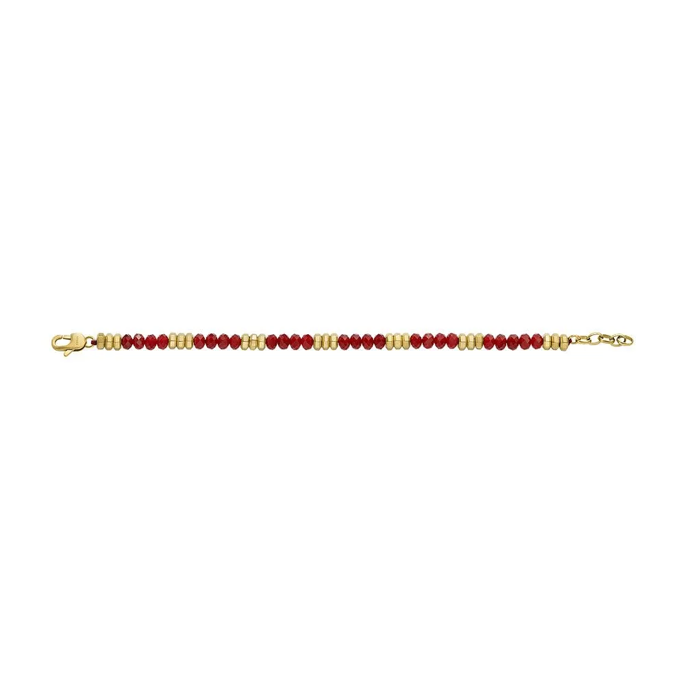 Fossil Bracciale da Uomo, Acciaio Inossidabile, L: 220 mm, L: 6 mm, Rossa - immagine 6