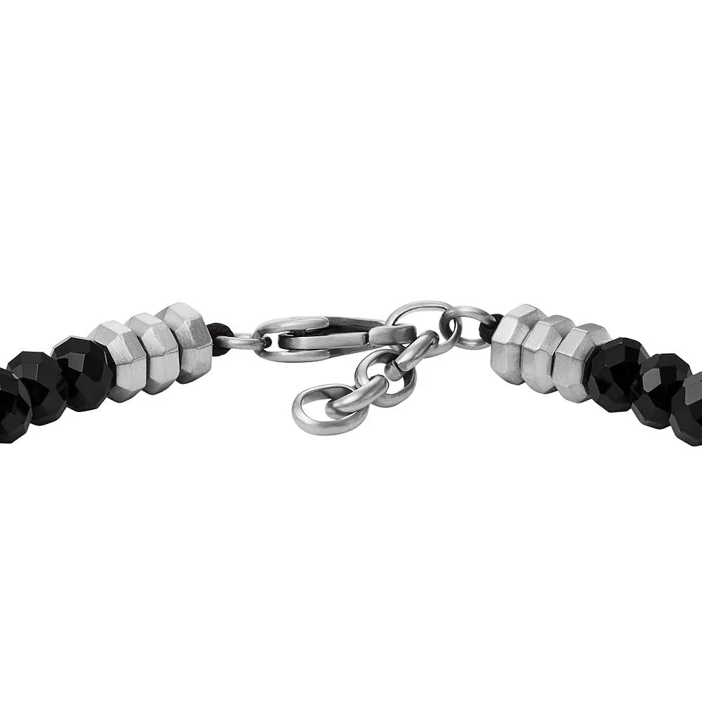 Fossil Bracciale da Uomo, Acciaio Inossidabile, L: 220 mm, L: 6 mm, Nero - immagine 5