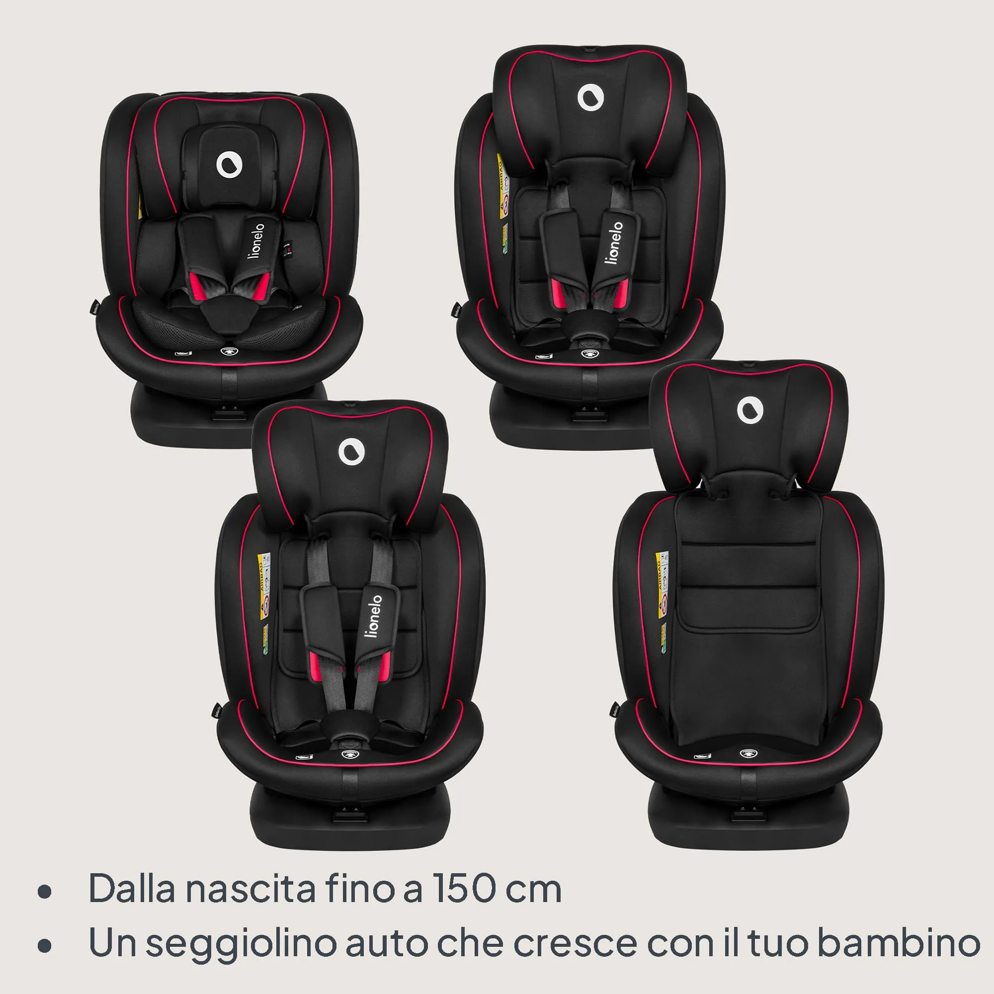 Lionelo Bastiaan i-Size Seggiolino Auto Evolutivo 4 in 1 40-150 cm ISOFIX - immagine 3