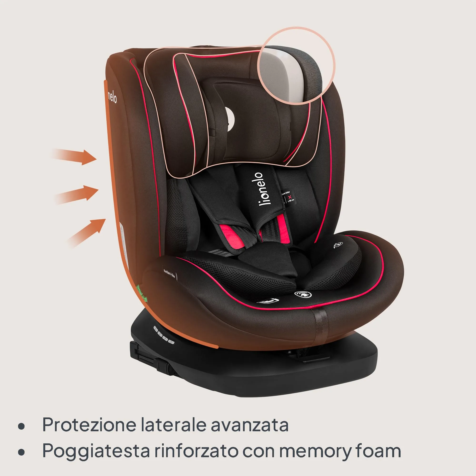 Lionelo Bastiaan i-Size Seggiolino Auto Evolutivo 4 in 1 40-150 cm ISOFIX - immagine 5
