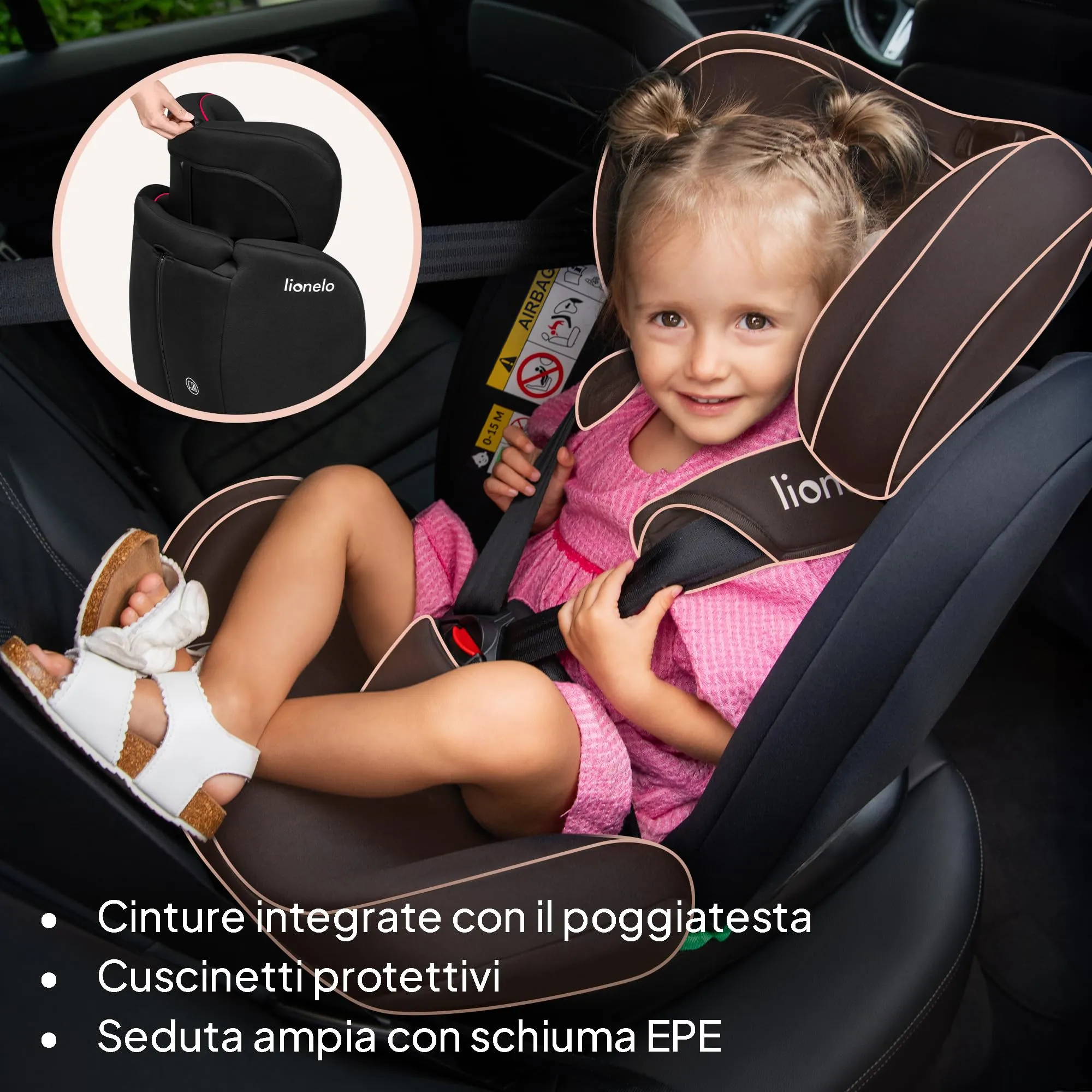Lionelo Bastiaan i-Size Seggiolino Auto Evolutivo 4 in 1 40-150 cm ISOFIX - immagine 8