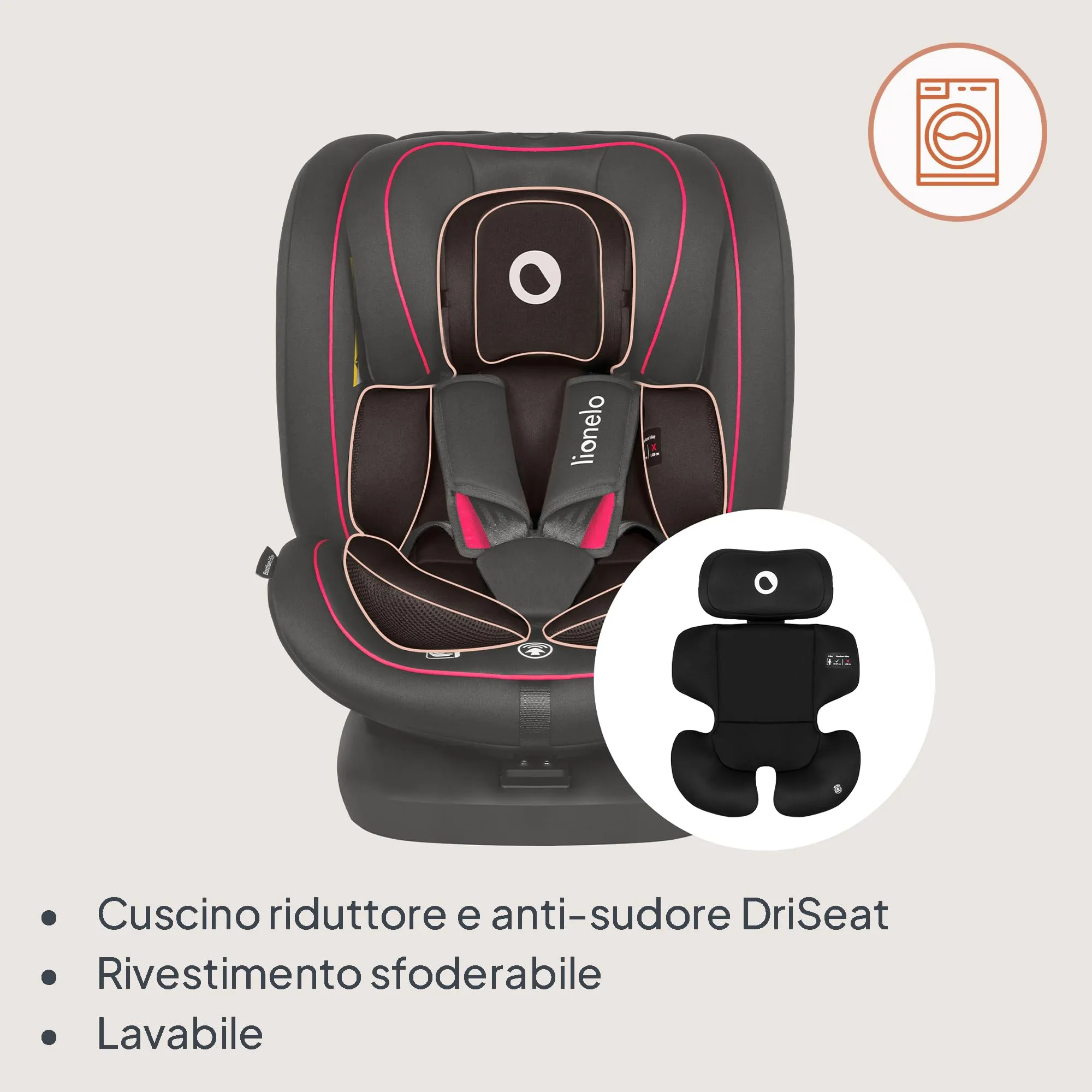 Lionelo Bastiaan i-Size Seggiolino Auto Evolutivo 4 in 1 40-150 cm ISOFIX - immagine 9
