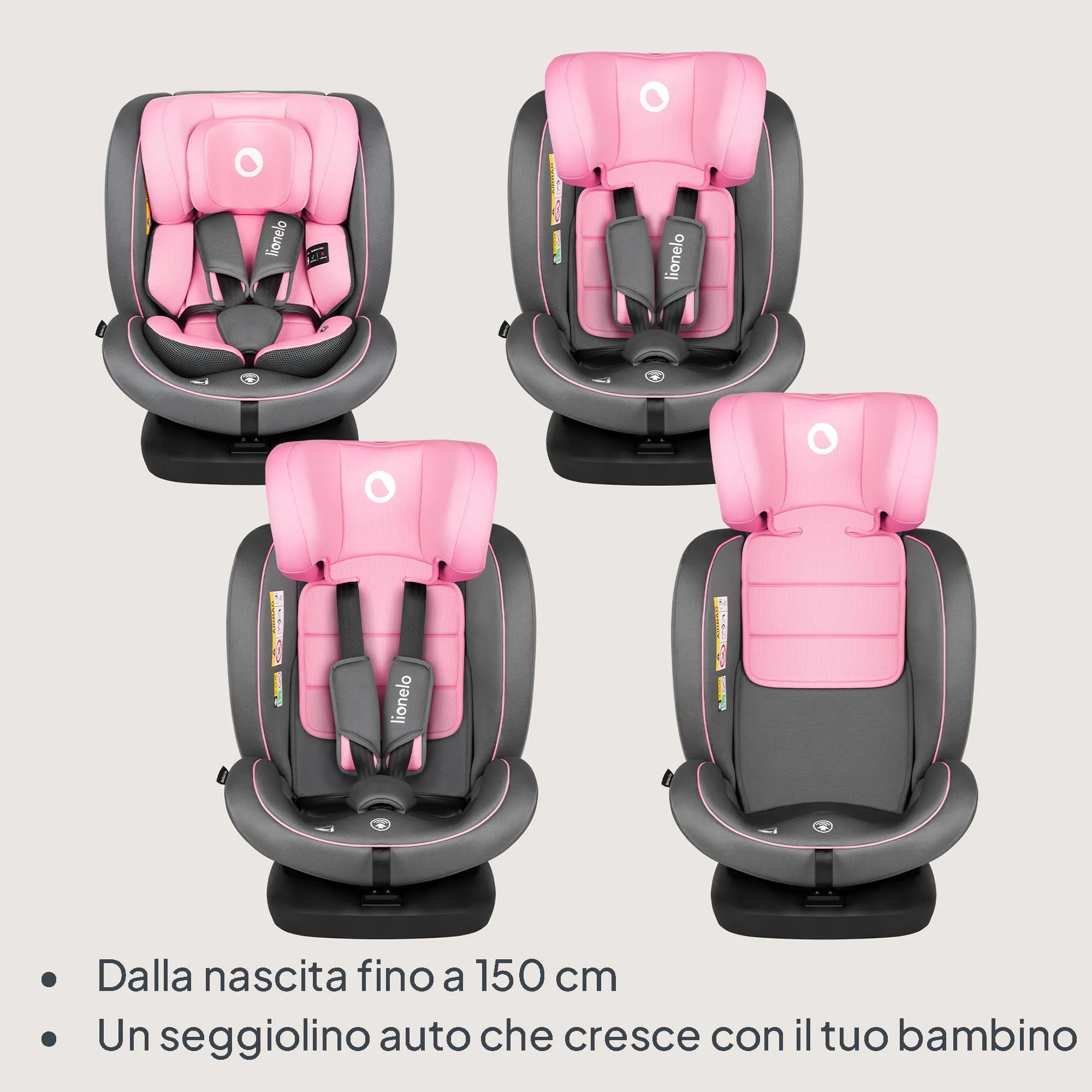 Lionelo Bastiaan i-Size Seggiolino Auto ISOFIX 360° 40-150 cm (0-12 anni) - immagine 3