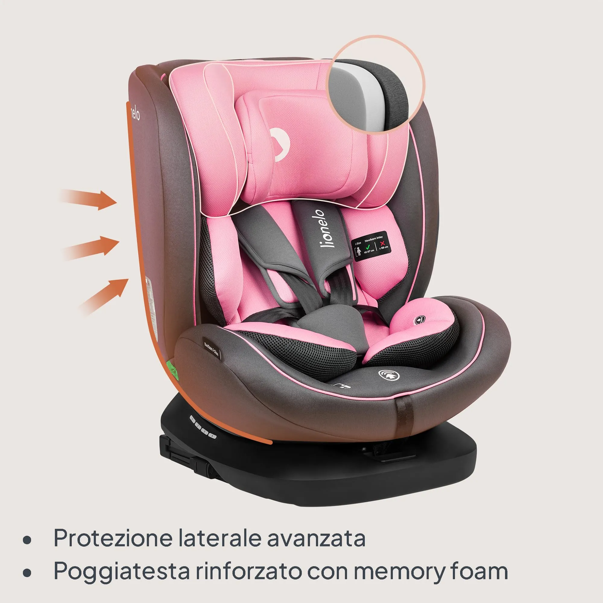 Lionelo Bastiaan i-Size Seggiolino Auto ISOFIX 360° 40-150 cm (0-12 anni) - immagine 5