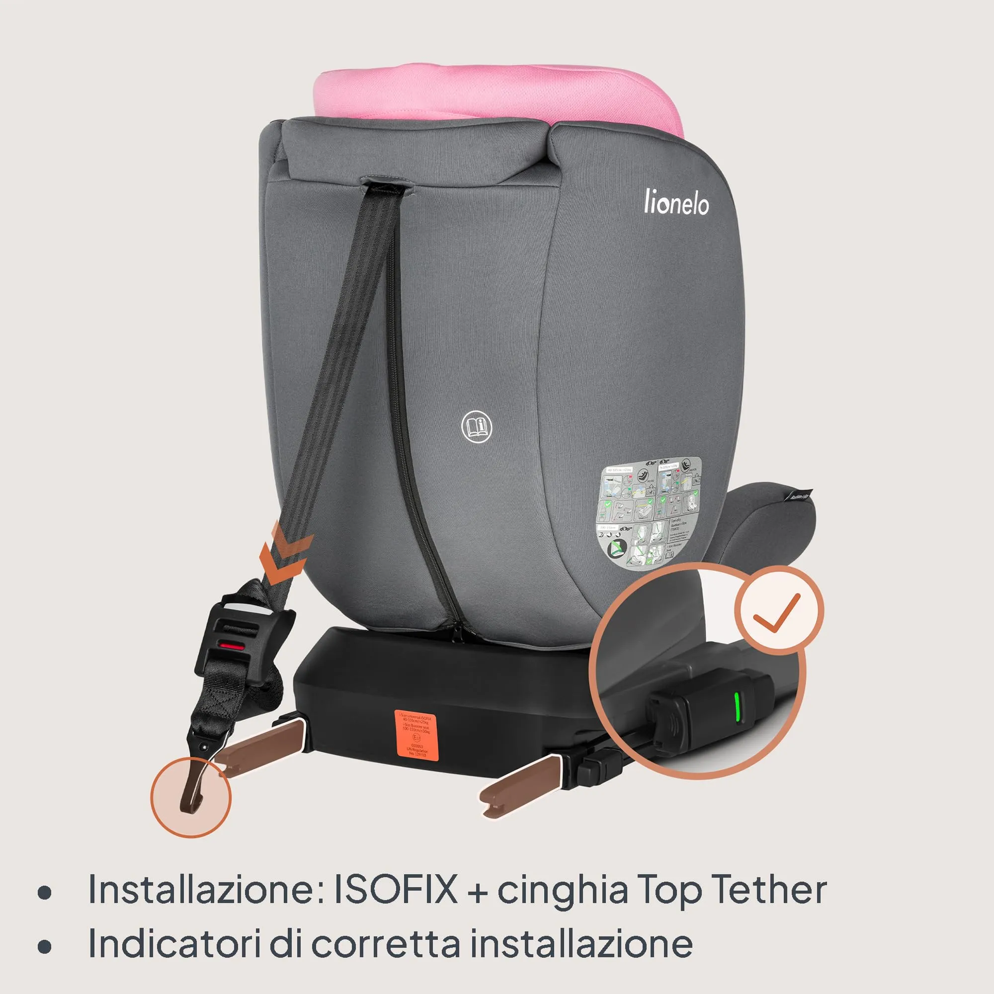 Lionelo Bastiaan i-Size Seggiolino Auto ISOFIX 360° 40-150 cm (0-12 anni) - immagine 6
