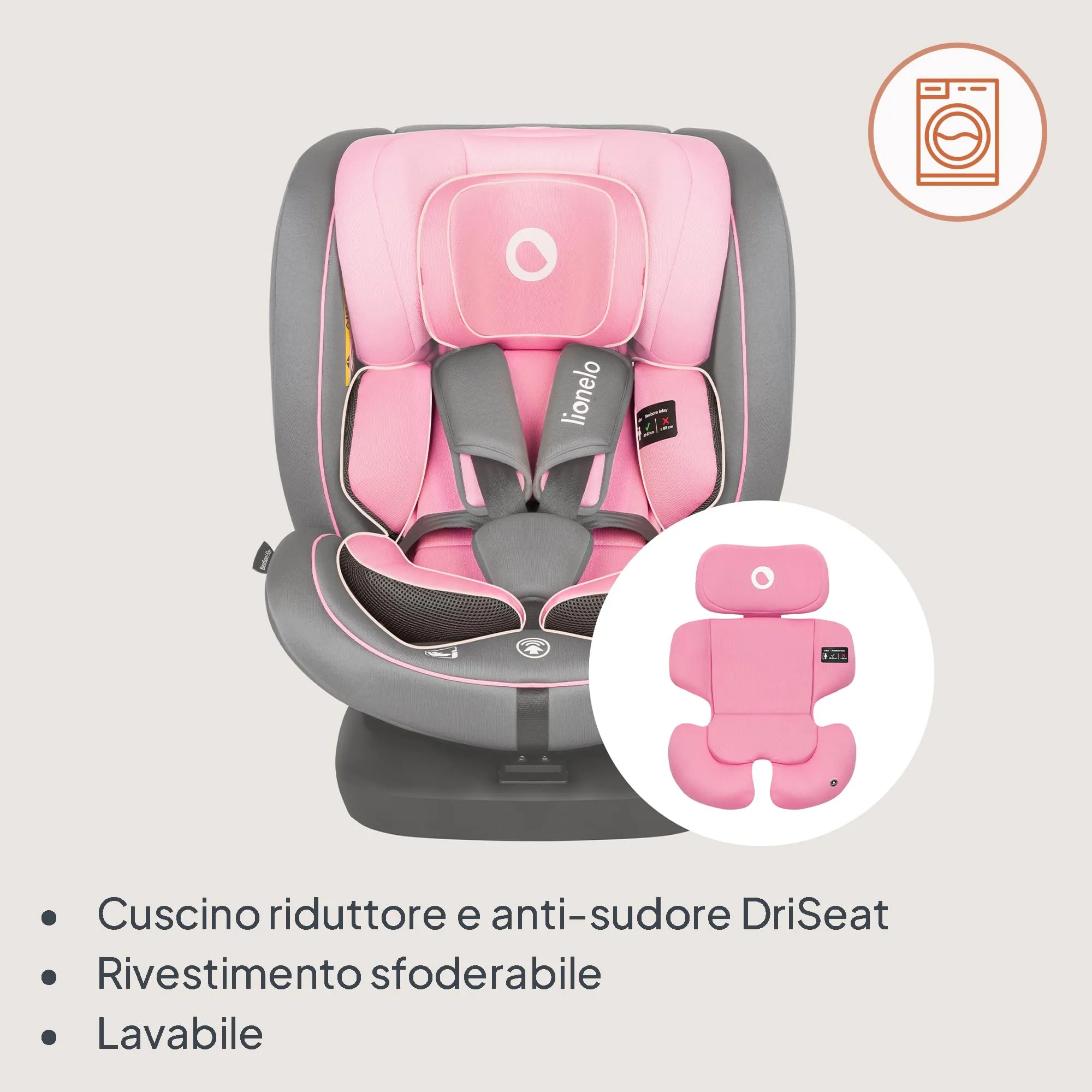 Lionelo Bastiaan i-Size Seggiolino Auto ISOFIX 360° 40-150 cm (0-12 anni) - immagine 9