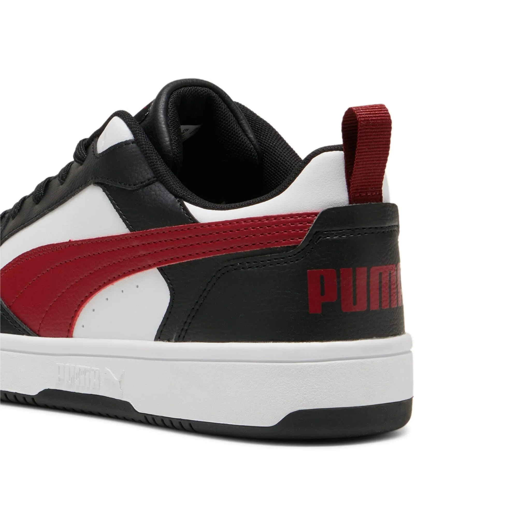 PUMA Rebound V6 Low Sneaker Unisex, White Intense Red Black, 40.5 EU - immagine 5