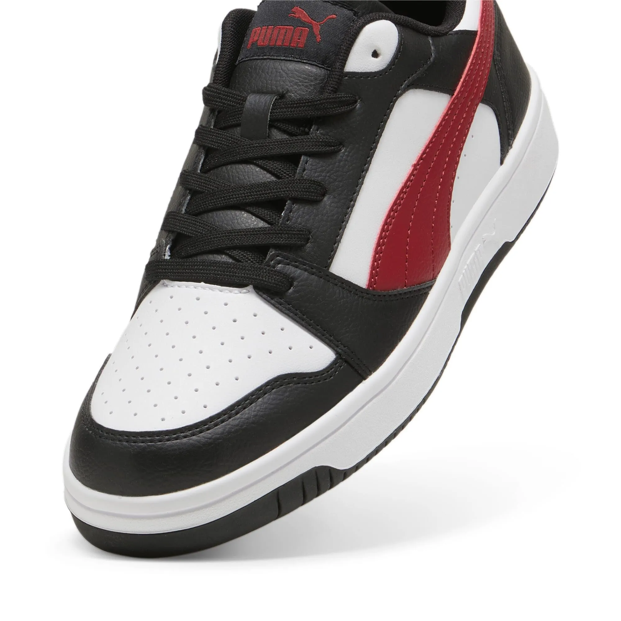 PUMA Rebound V6 Low Sneaker Unisex, White Intense Red Black, 42.5 EU - immagine 8