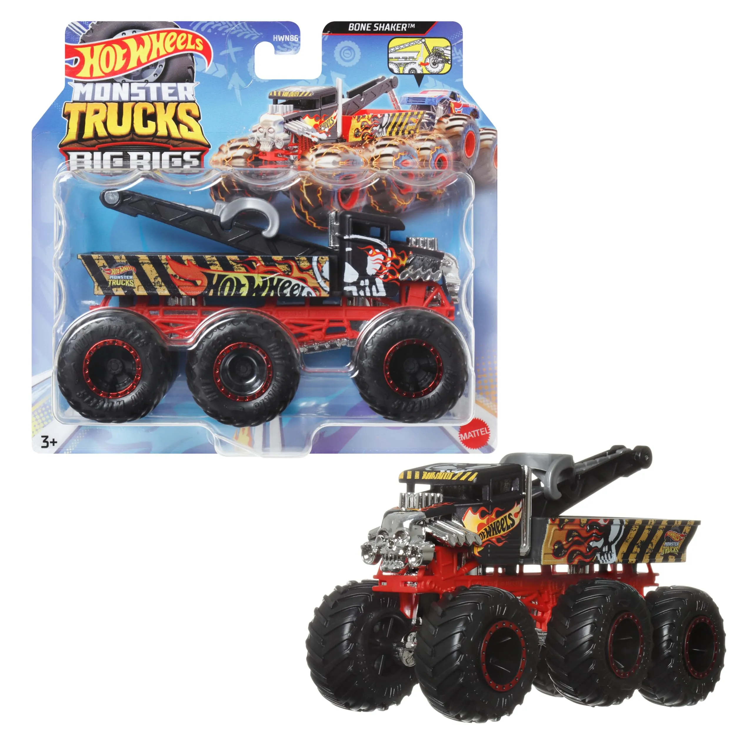 Hot Wheels Monster Trucks Grandi Tir, Camion Die-Cast 1:64 HWN86 - immagine 5
