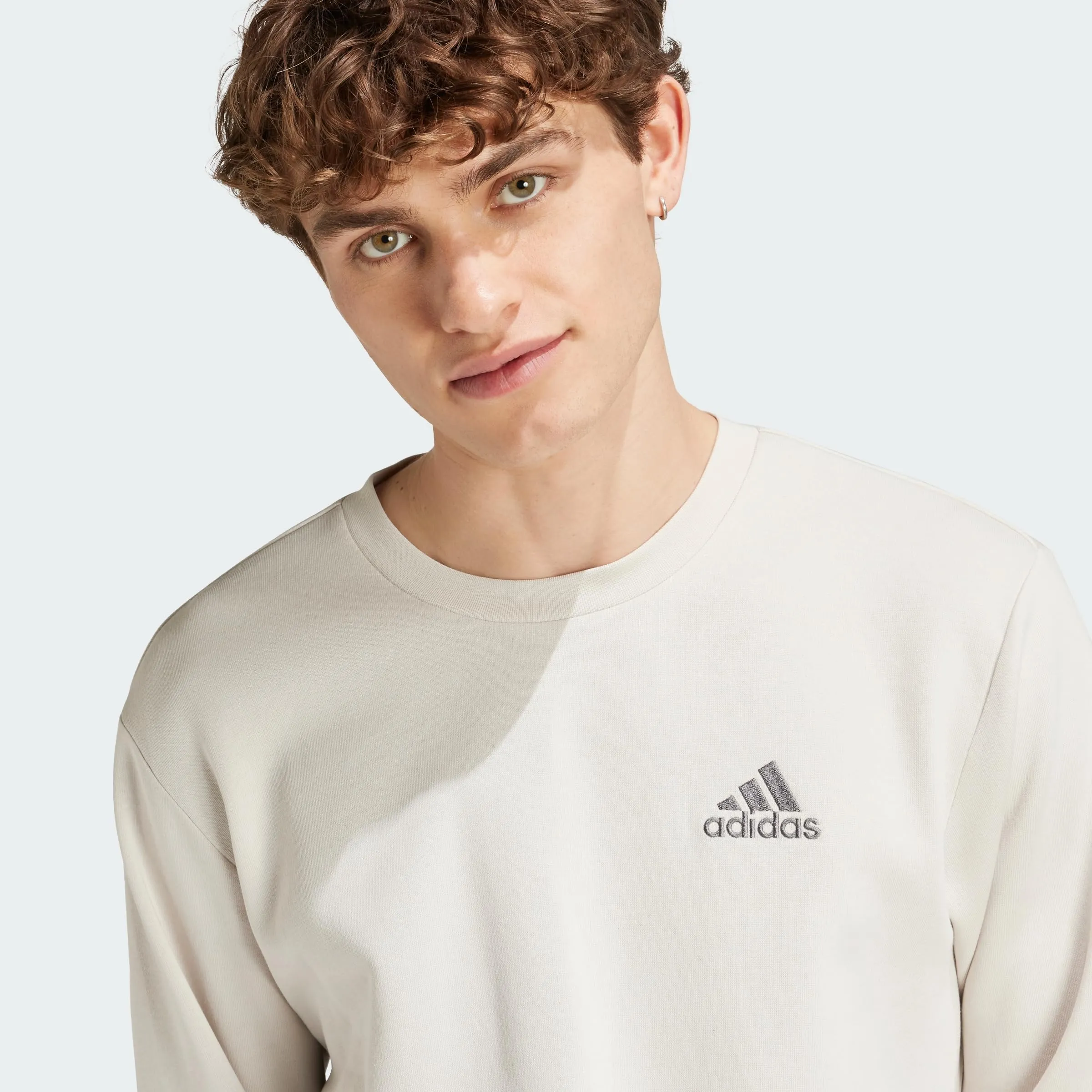 adidas Essentials Fleece Felpa da Tuta da Uomo, Alluminio, S - immagine 2