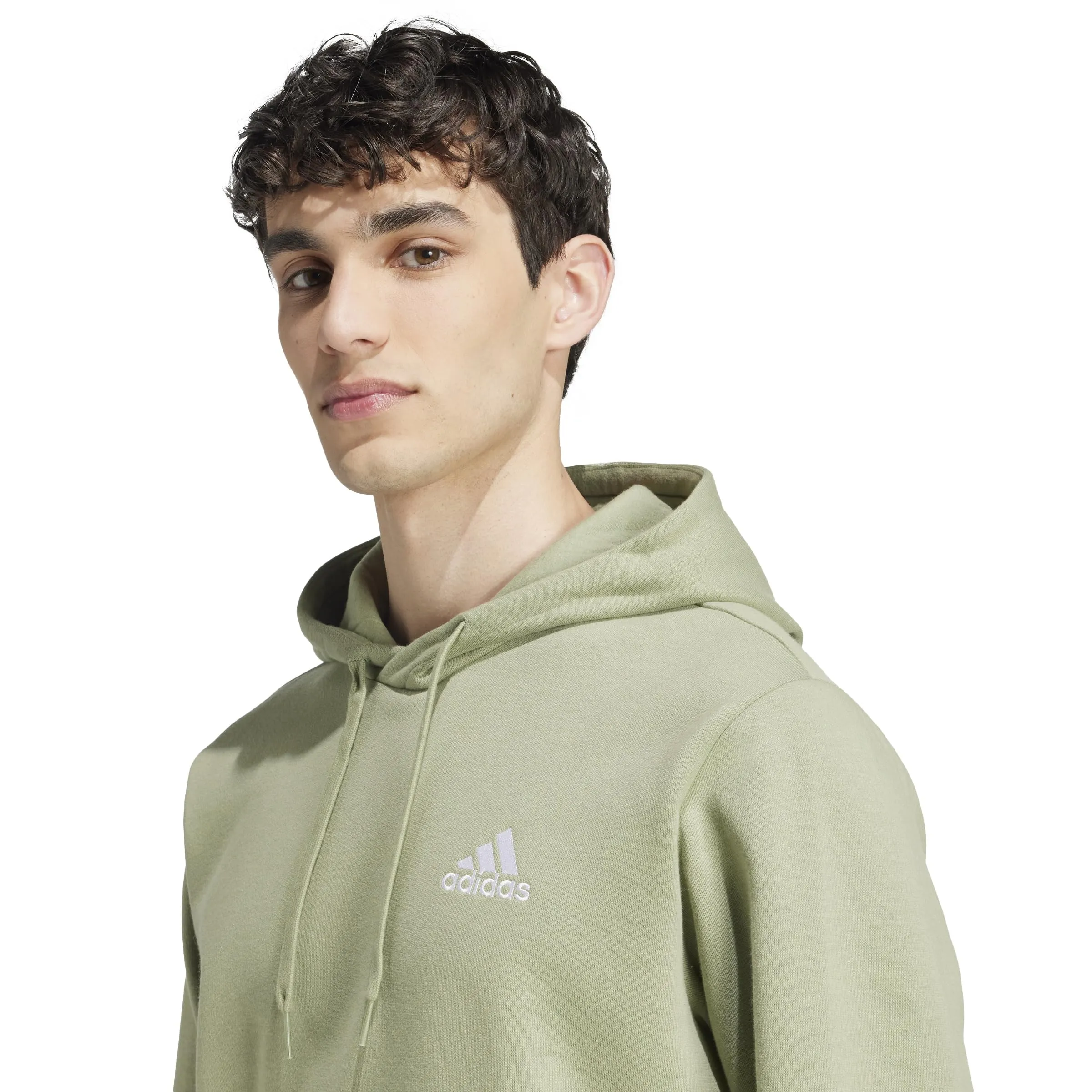 Adidas Essentials Felpa con Cappuccio da Uomo, Verde Tenda, L - immagine 7