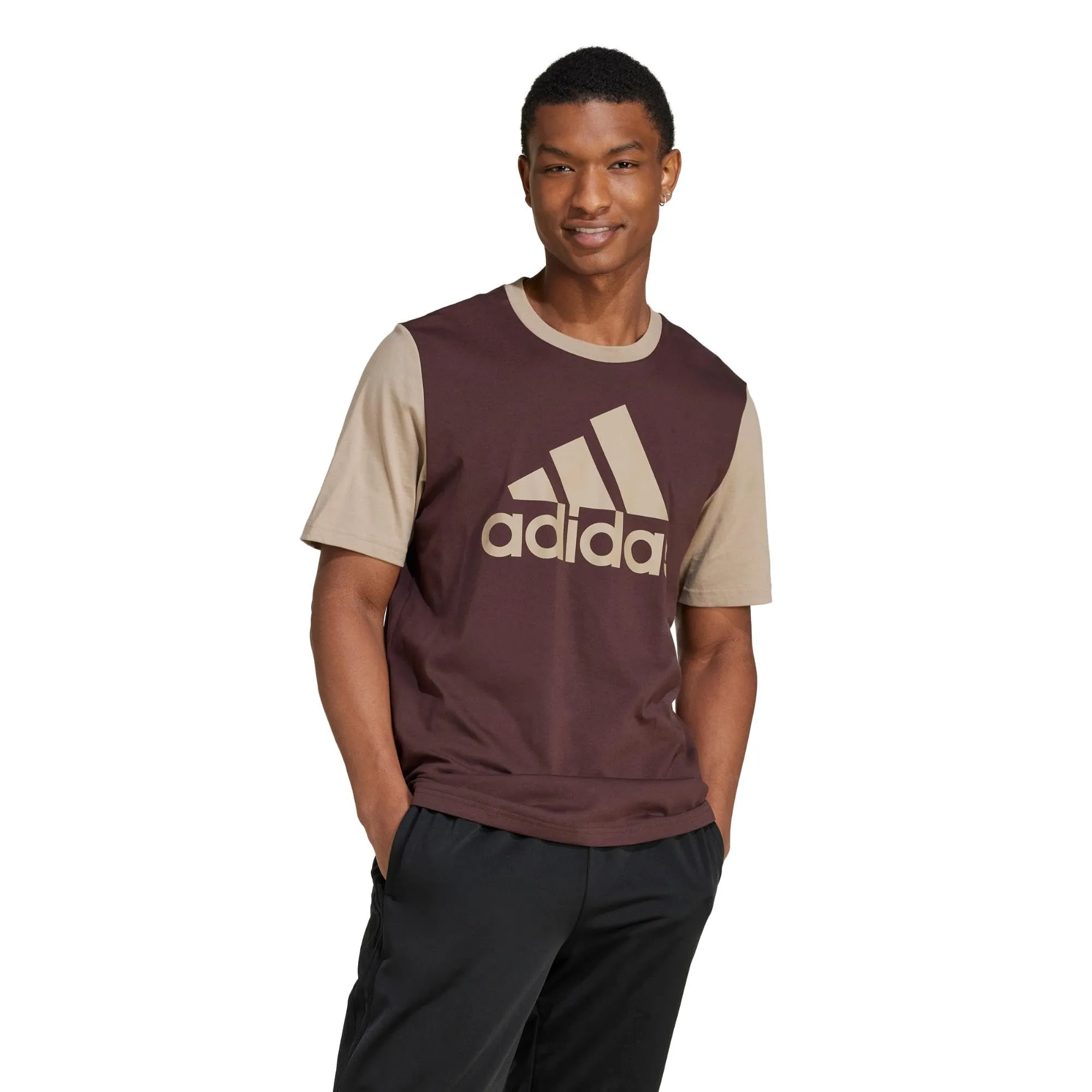 adidas Uomo M BL SJ T, Marrone Ombra/Blanch Cargo, S - immagine 2