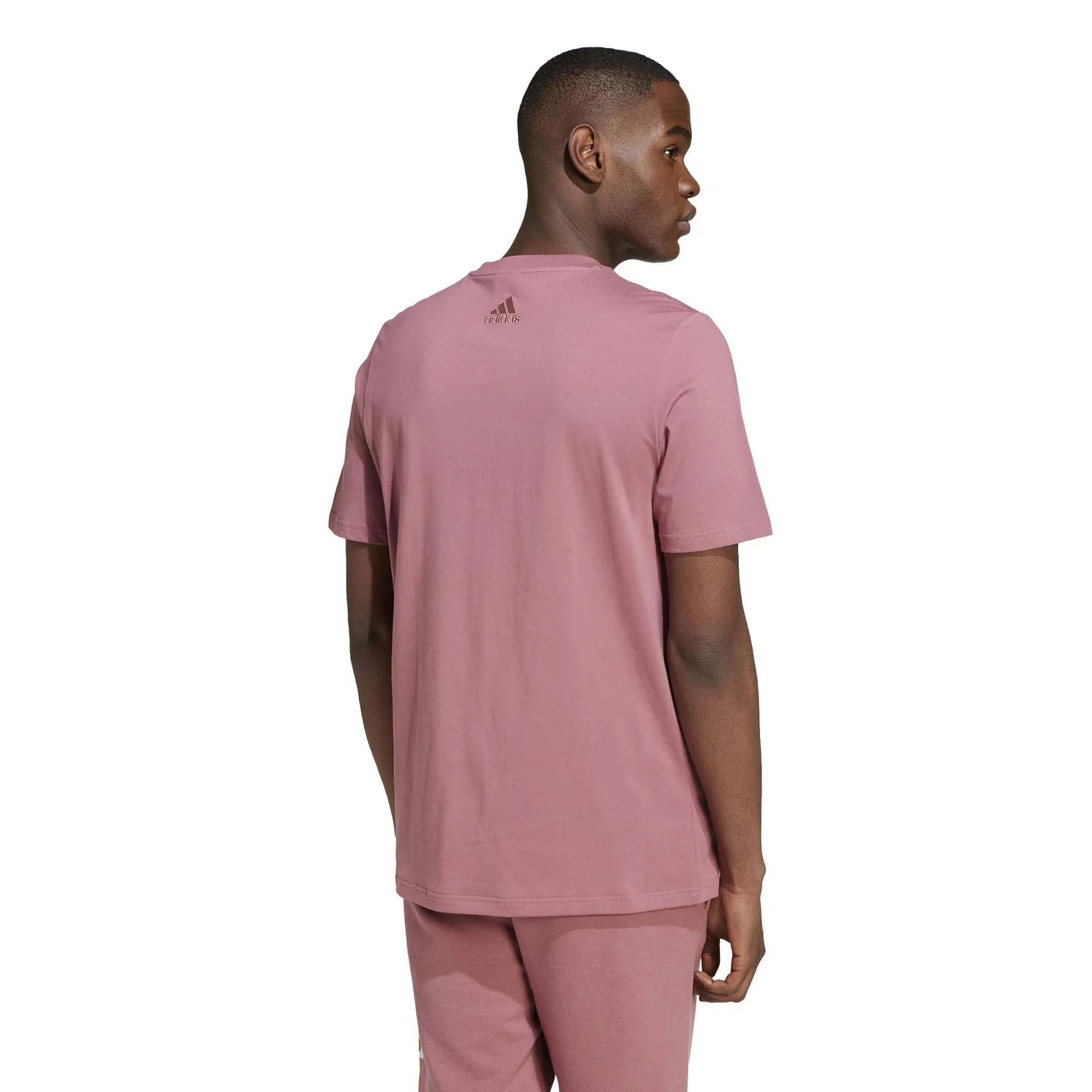 adidas Essentials Single Jersey T-shirt, Preloved Cremisi/Bianco, M - immagine 2