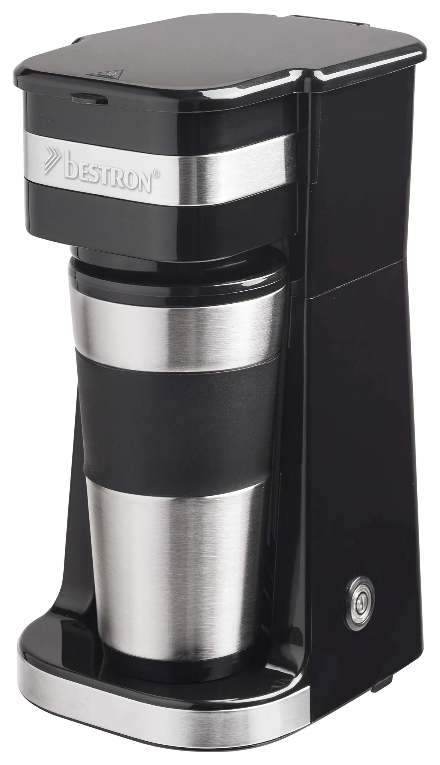 Bestron ACM112Z Caffettiera con Tazza Isolata, 750W, Acciaio Inox, Argento - immagine 1