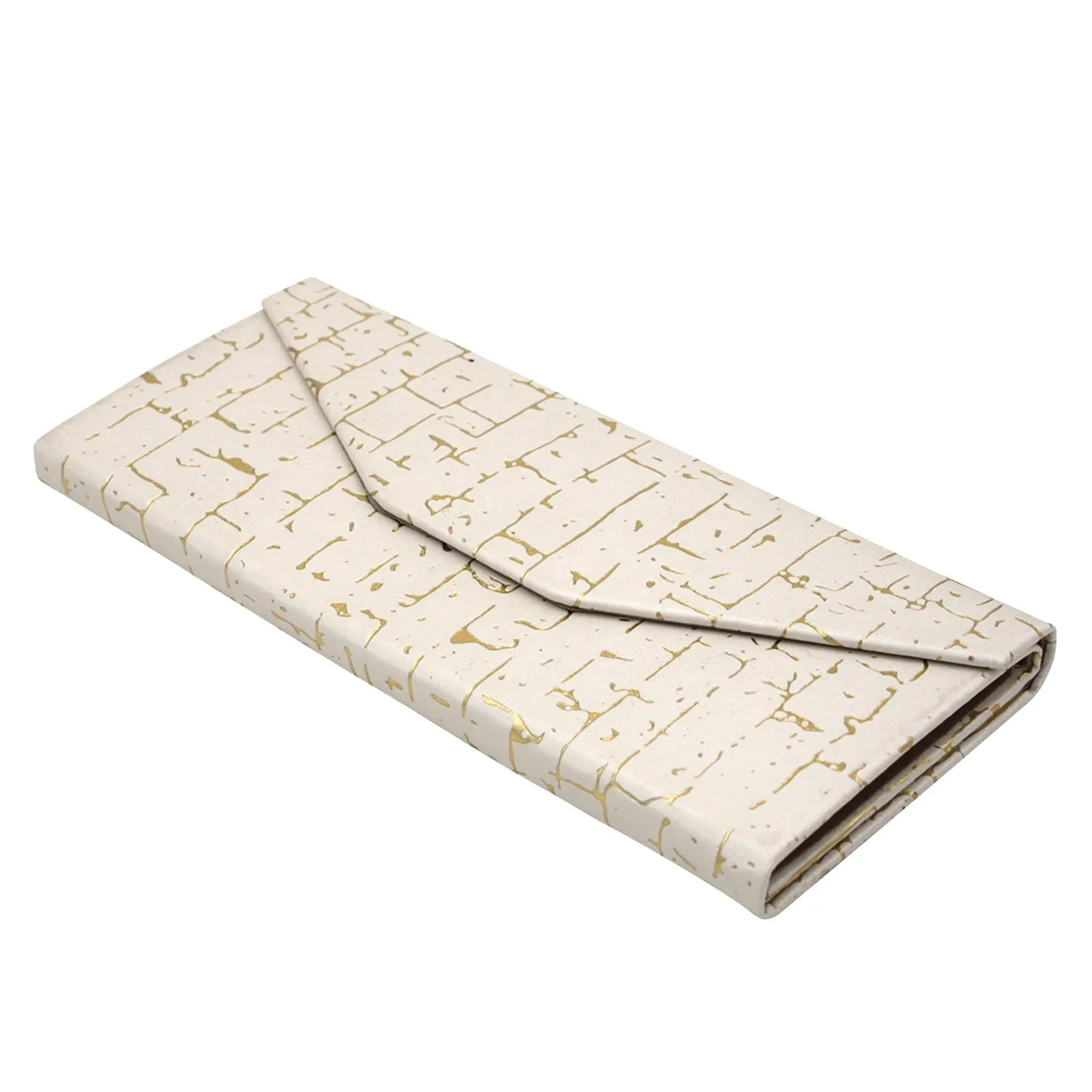 TBOC Custodia Pieghevole Rigida Triangolare per Occhiali da Sole e Vista, Chiusura Magnetica, Bianco - immagine 3