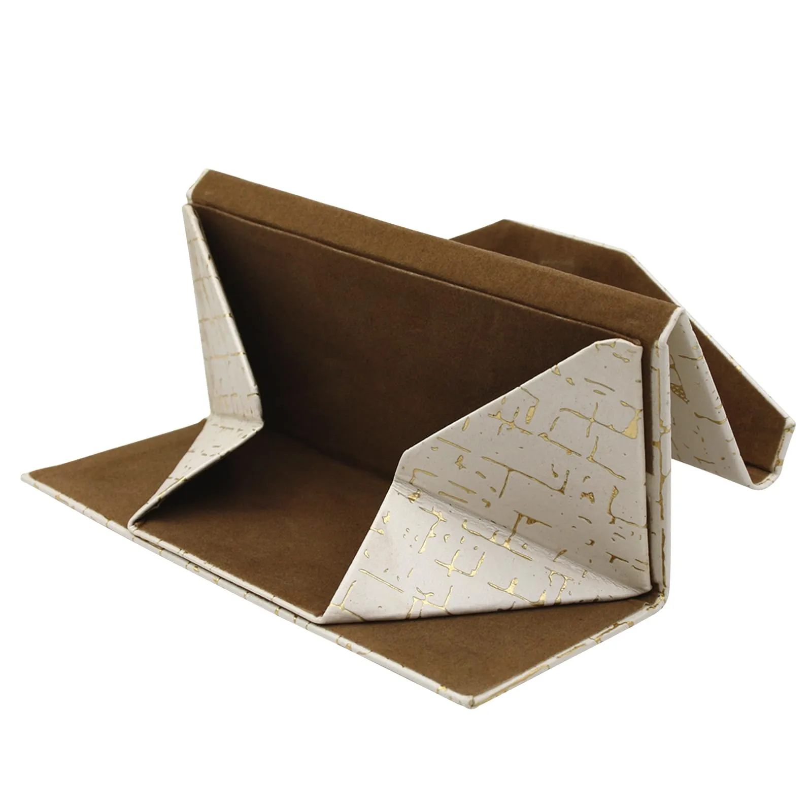 TBOC Custodia Pieghevole Rigida Triangolare per Occhiali da Sole e Vista, Chiusura Magnetica, Bianco - immagine 4