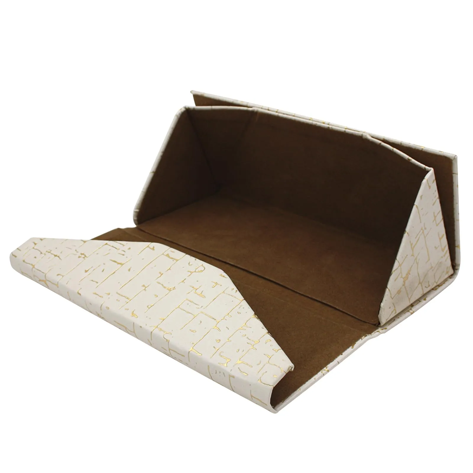 TBOC Custodia Pieghevole Rigida Triangolare per Occhiali da Sole e Vista, Chiusura Magnetica, Bianco - immagine 5