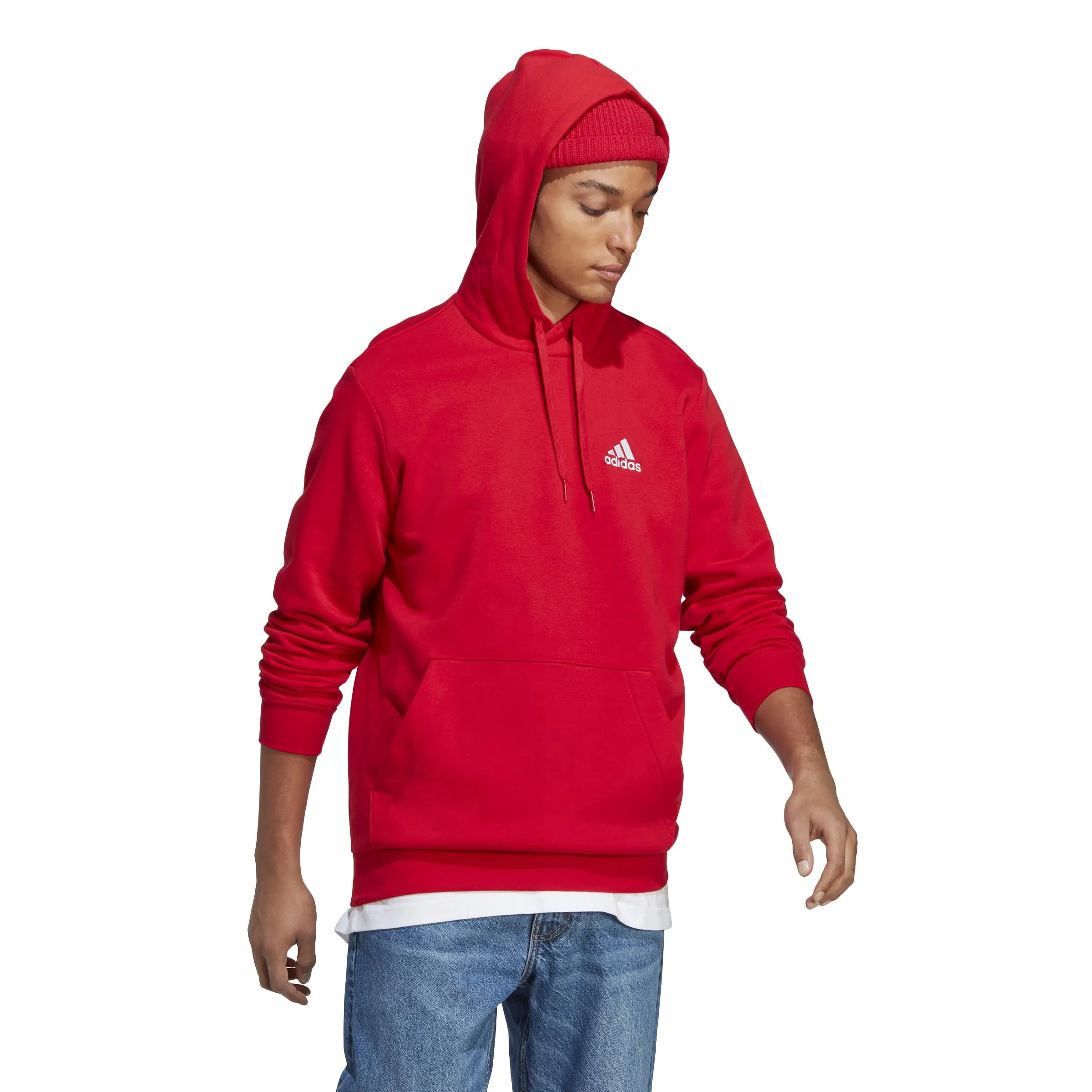 adidas Essentials Fleece Hoodie - Scarlet - XS Uomo - immagine 4