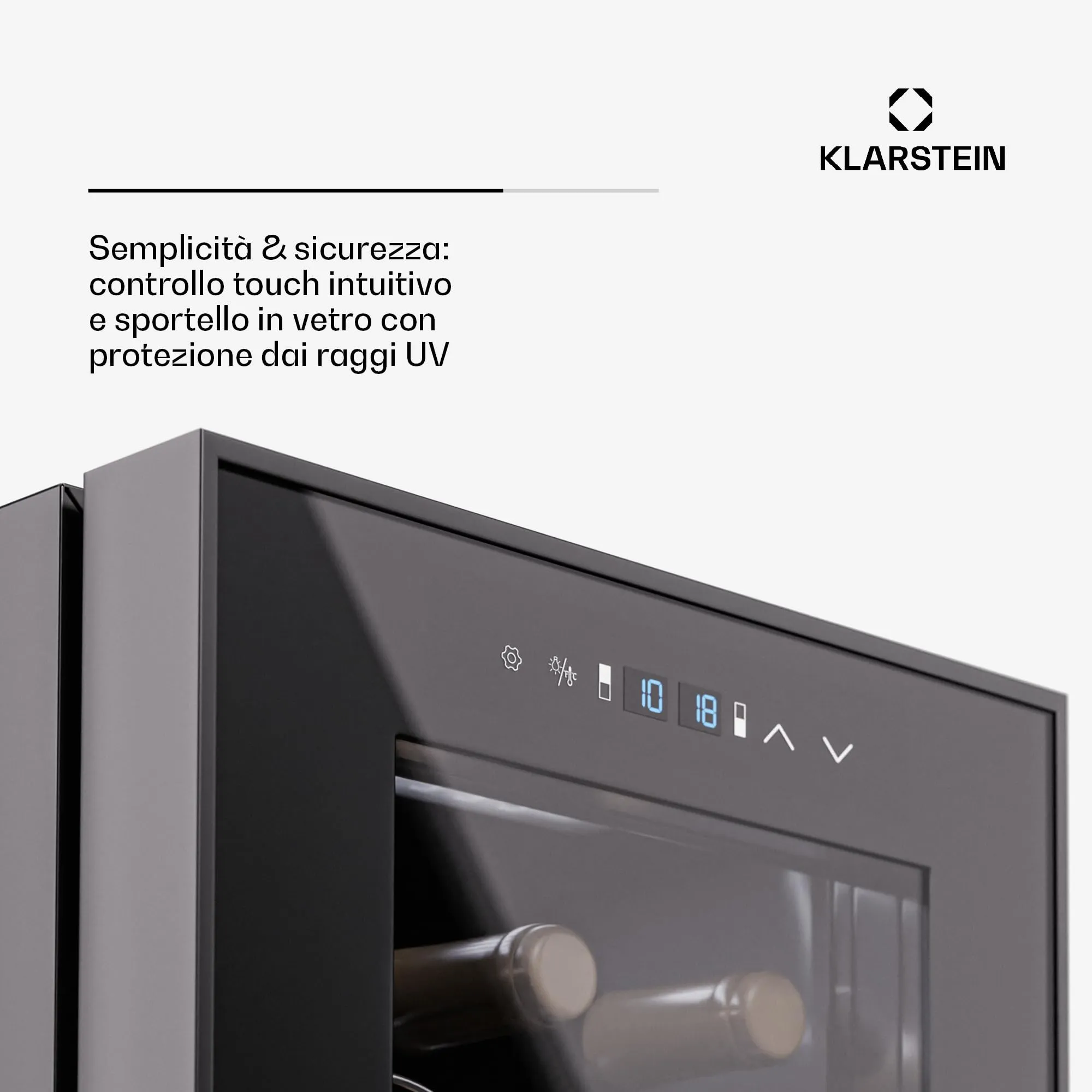 Klarstein Shiraz Cantinetta Vino Nero - 27 Bottiglie, Doppia Temperatura, Slim - immagine 2