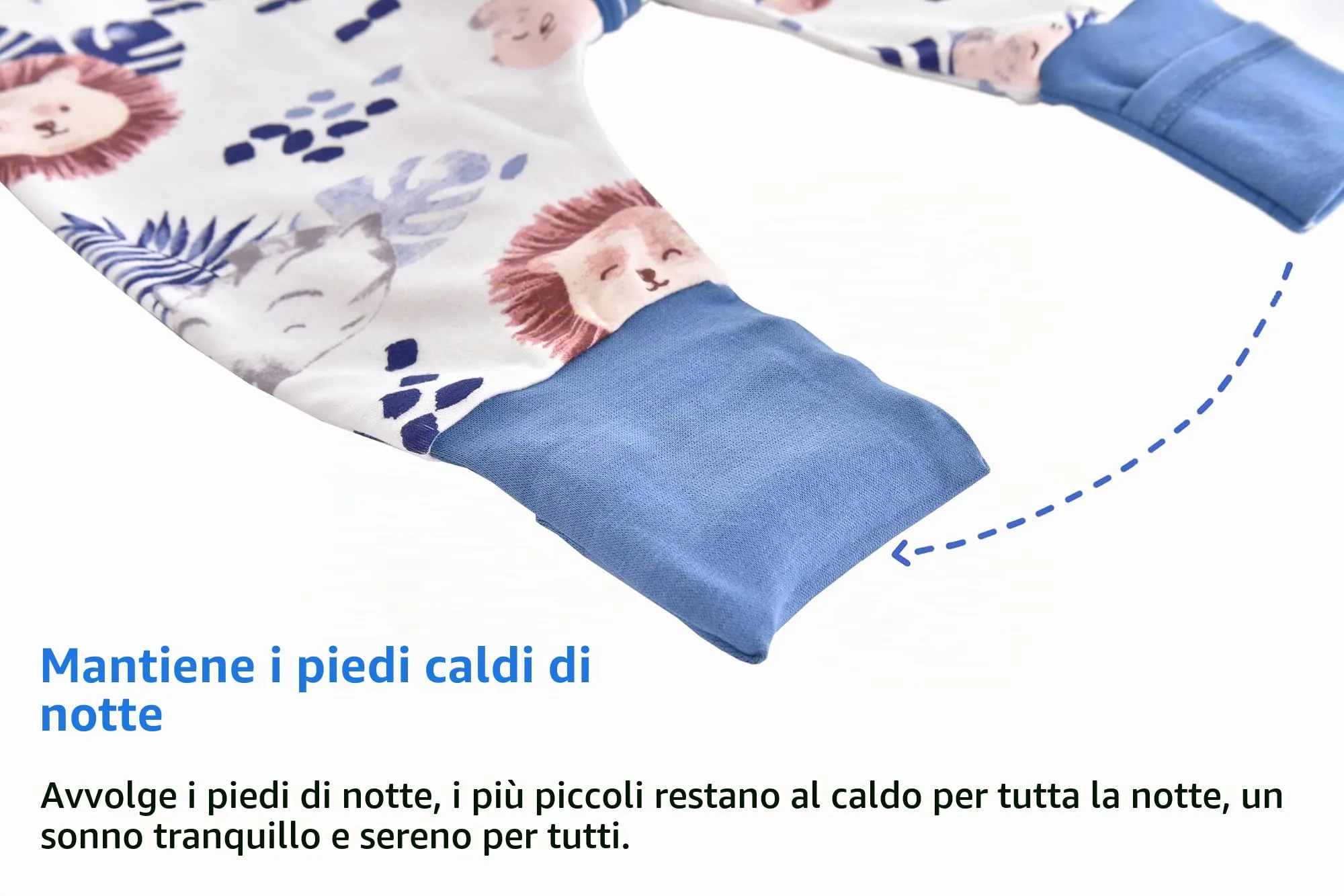 Chilsuessy Sacco Nanna con Gambe, 1,5 Tog, 100% Cotone, Zebra, 80 cm (Altezza 85-95 cm) - immagine 3