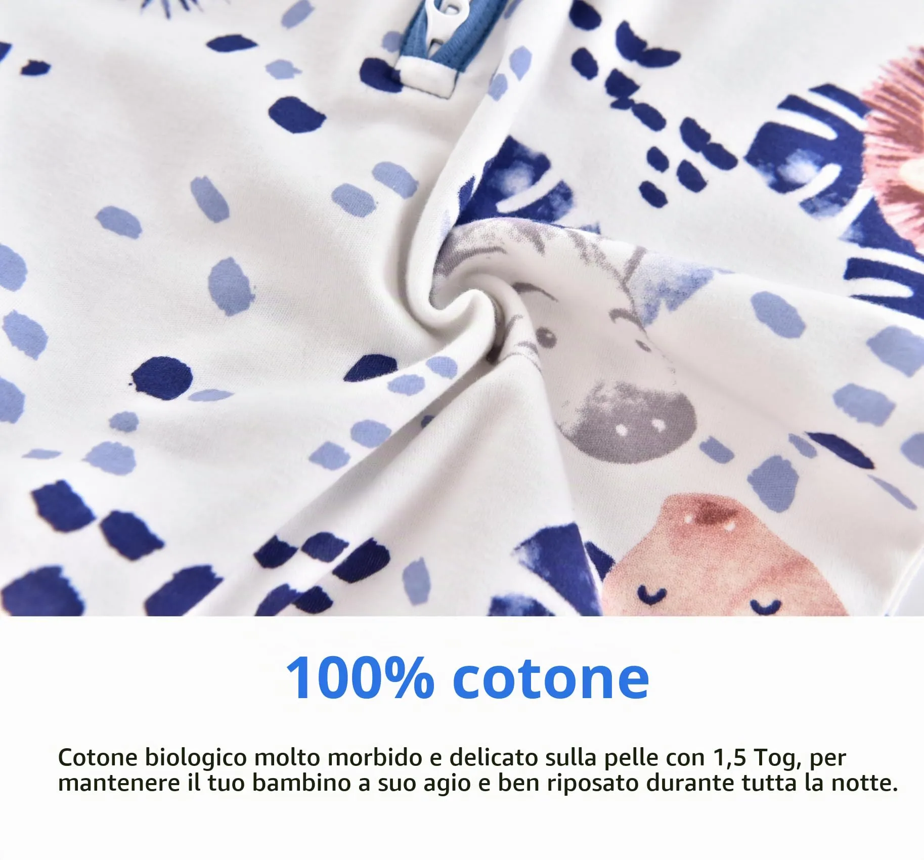 Chilsuessy Sacco Nanna con Gambe, 1,5 Tog, 100% Cotone, Zebra, 80 cm (Altezza 85-95 cm) - immagine 4