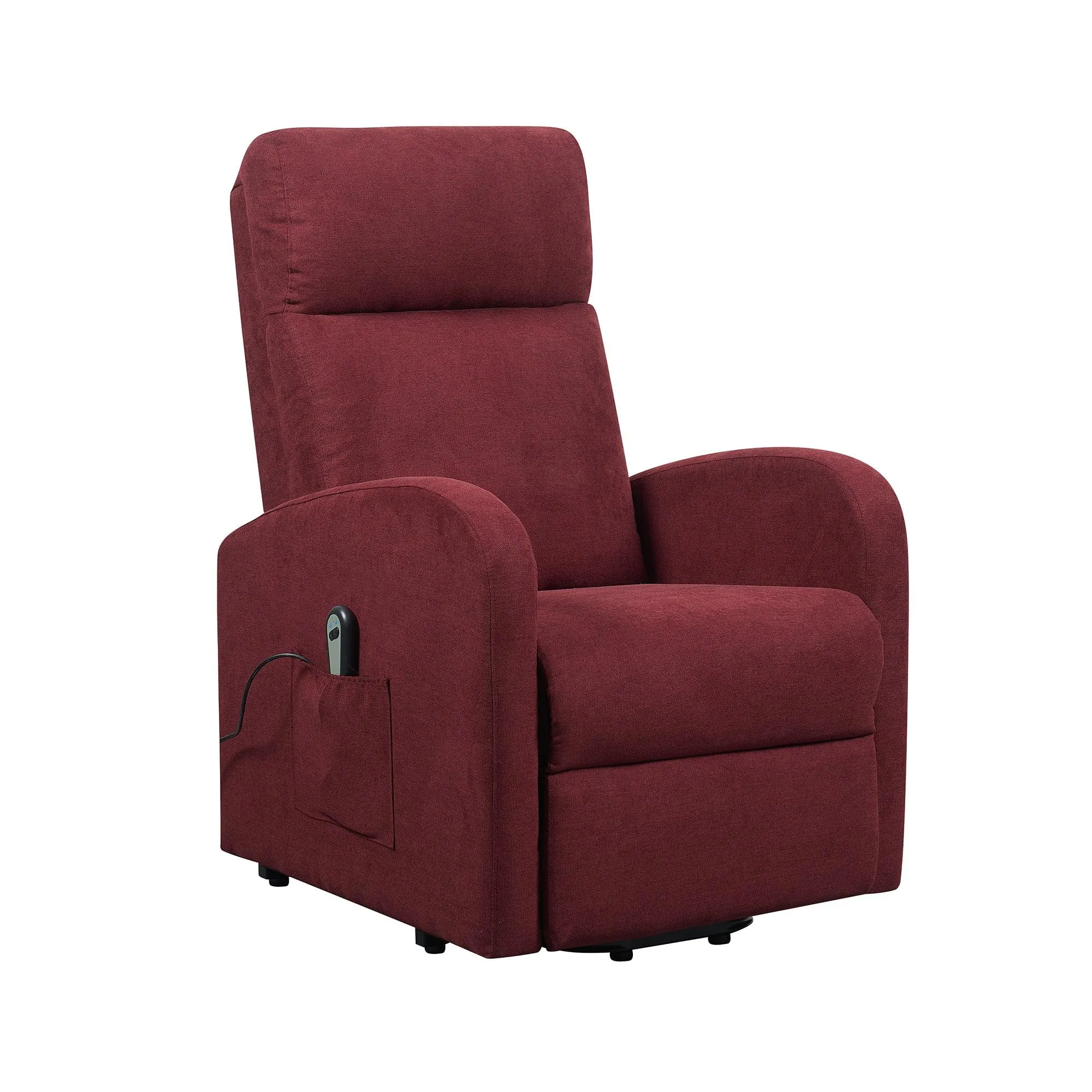 Poltrone Italia Chanel1 Poltrona Alzapersona Relax Reclinazione Elettrica Microfibra Antimacchia Bordeaux - immagine 1