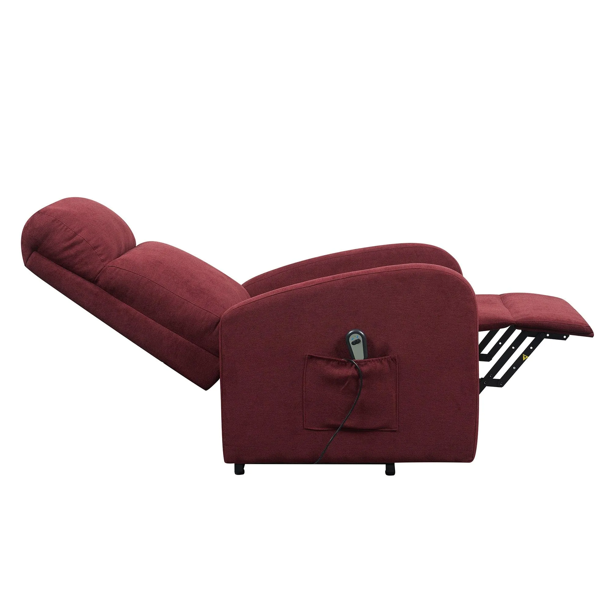 Poltrone Italia Chanel1 Poltrona Alzapersona Relax Reclinazione Elettrica Microfibra Antimacchia Bordeaux - immagine 6
