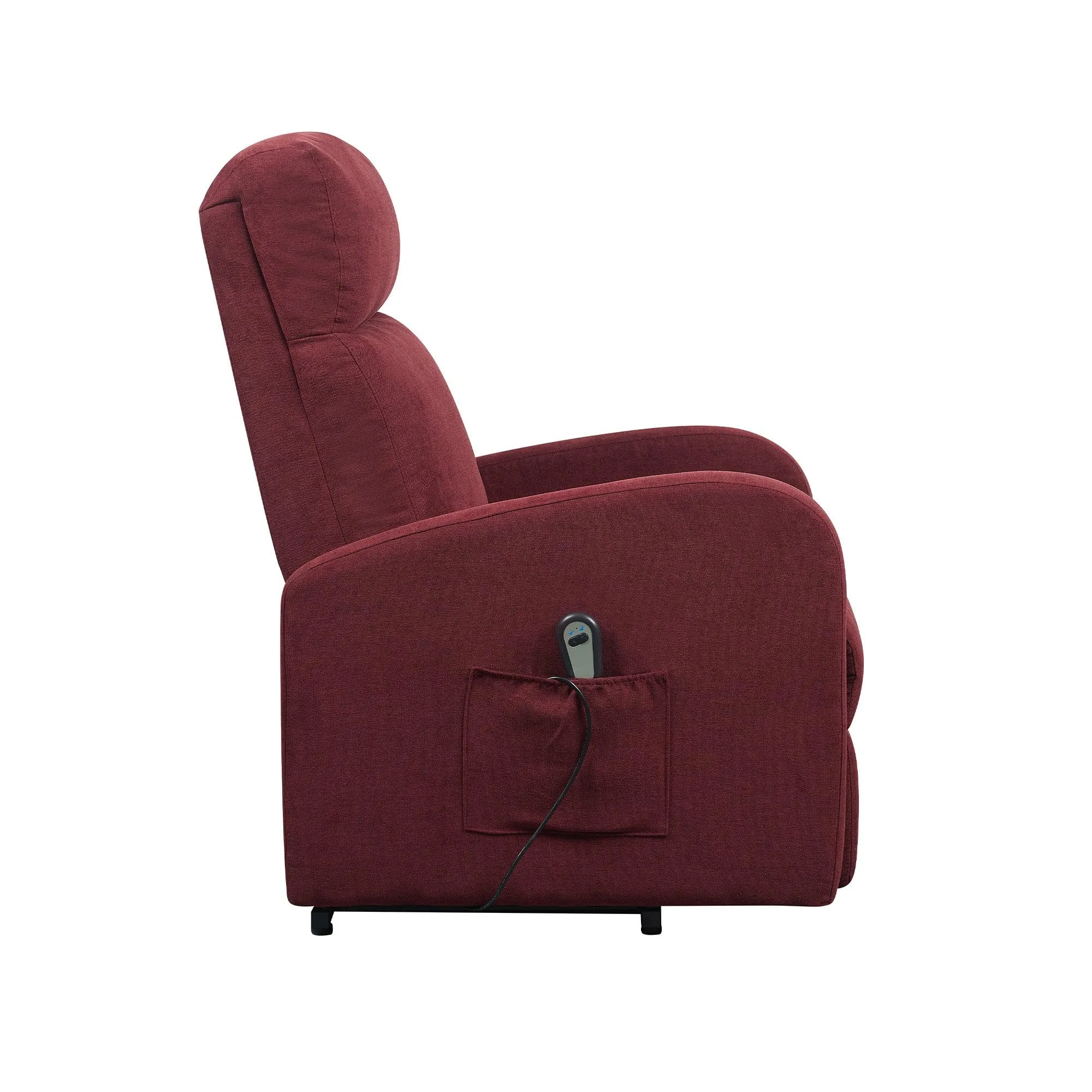 Poltrone Italia Chanel1 Poltrona Alzapersona Relax Reclinazione Elettrica Microfibra Antimacchia Bordeaux - immagine 8