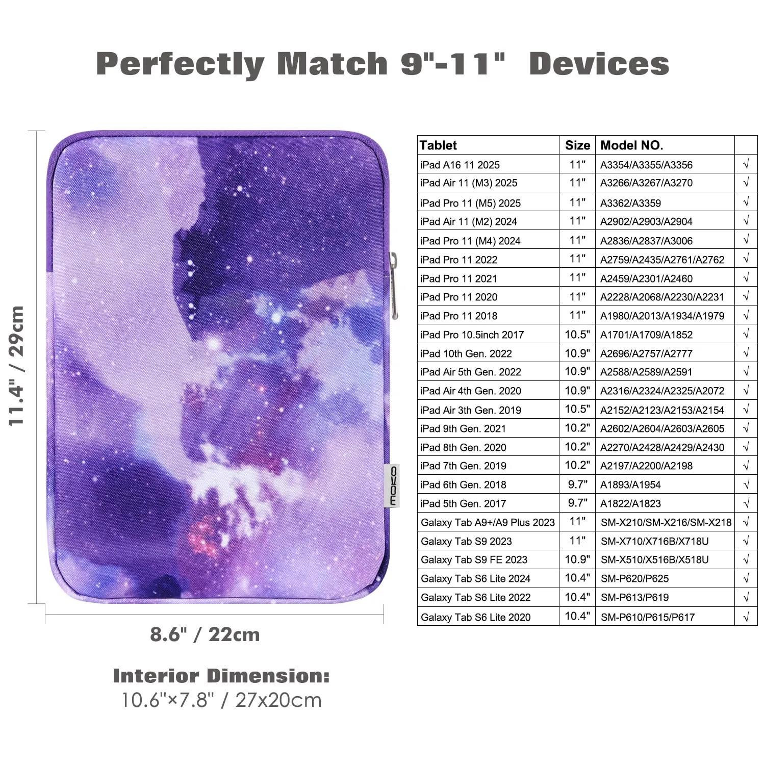 MoKo Borsa Sleeve per Tablet 9-11 Pollici, Sottile - immagine 2