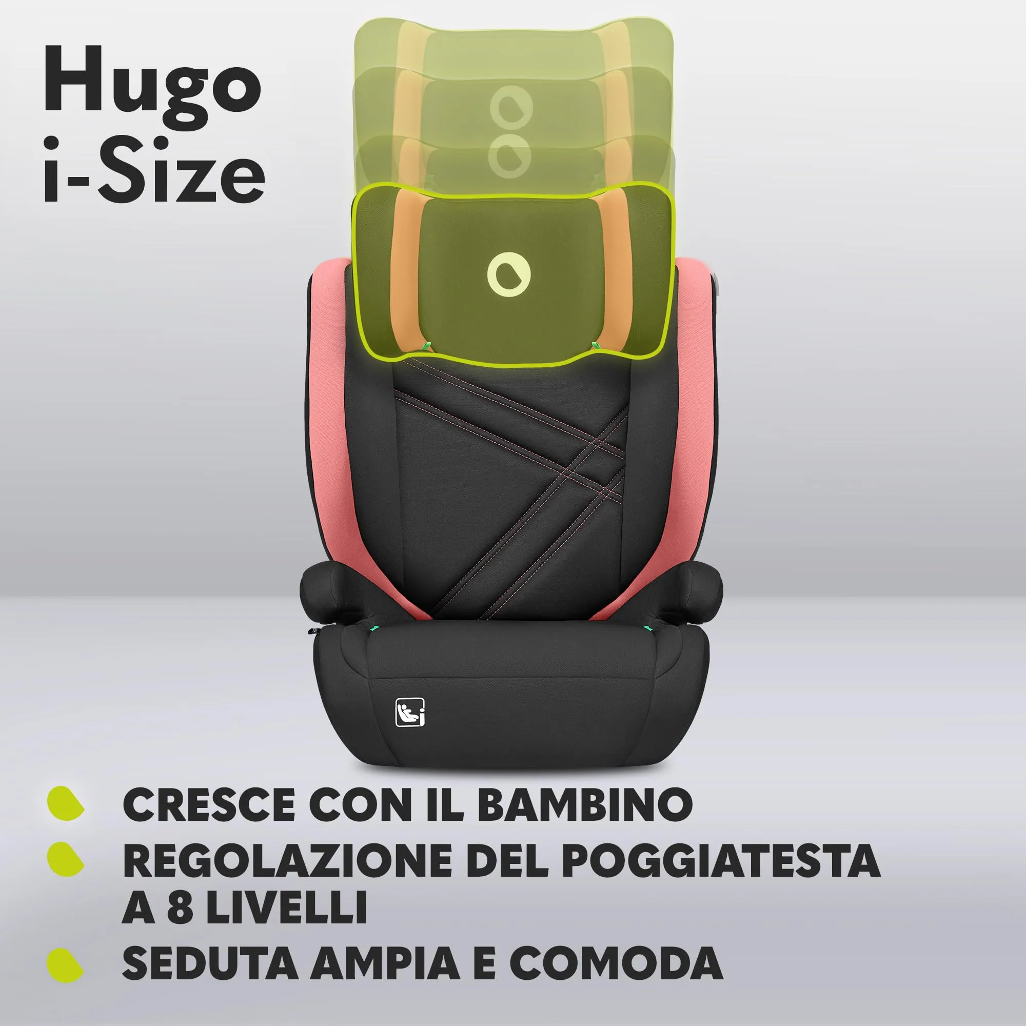 Lionelo Hugo i-Size Seggiolino Auto ISOFIX Gruppo 2-3 100-150cm - immagine 6