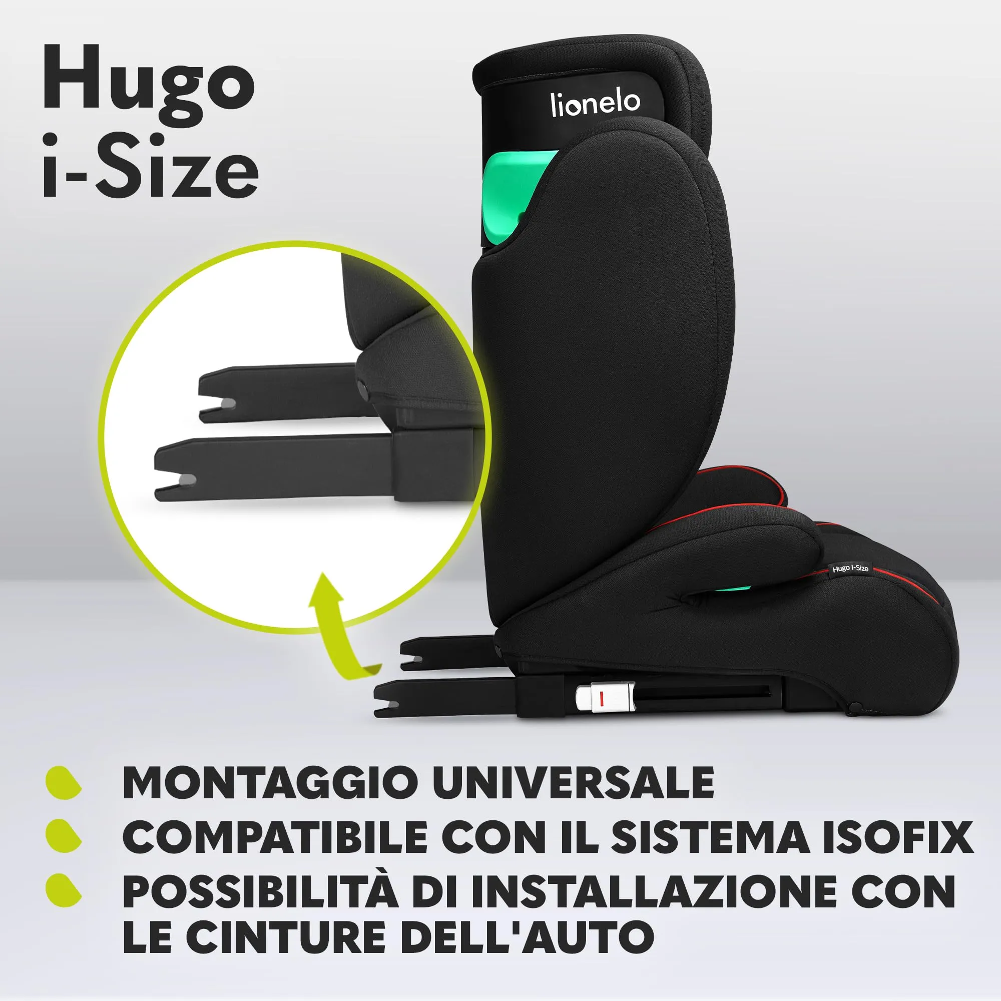 Lionelo Hugo i-Size Seggiolino Auto ISOFIX per Bambini da 3,5 a 12 Anni - immagine 4