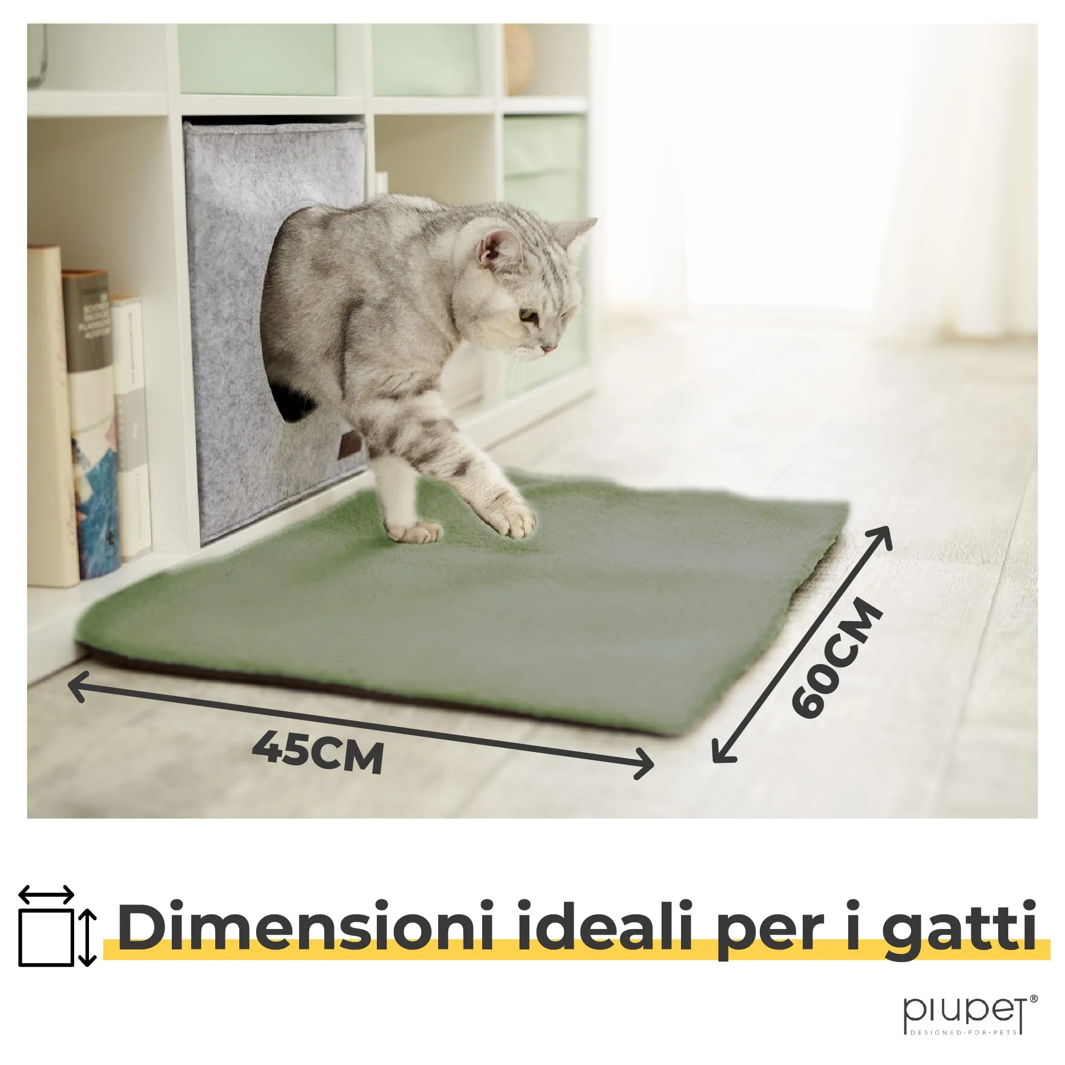 PiuPet Tappetino Riscaldante Autoriscaldante per Gatti, 60x45cm - immagine 6